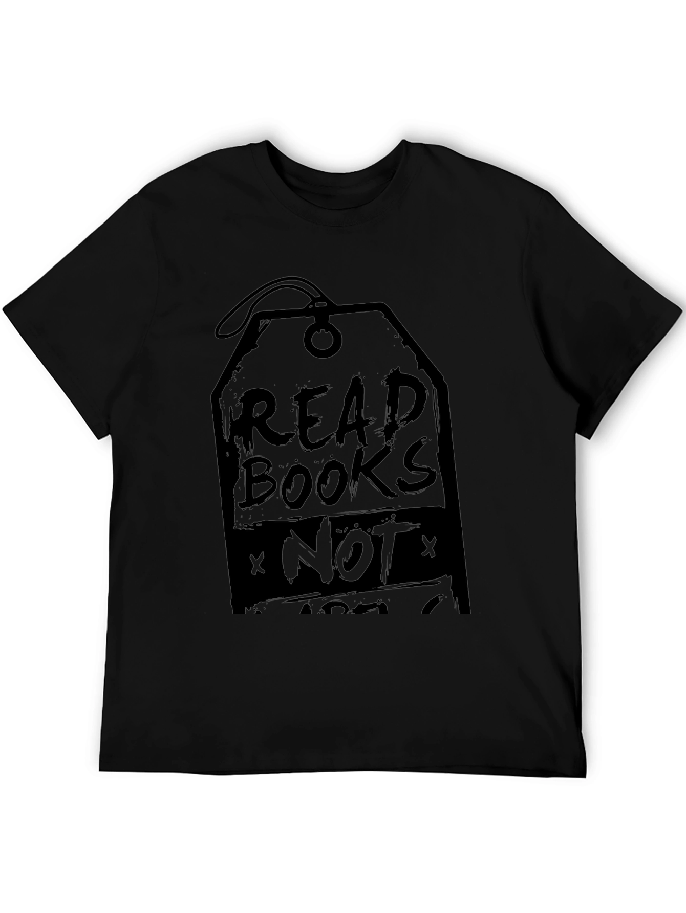 Read Books Not Ads Mens Black Graphic Tee