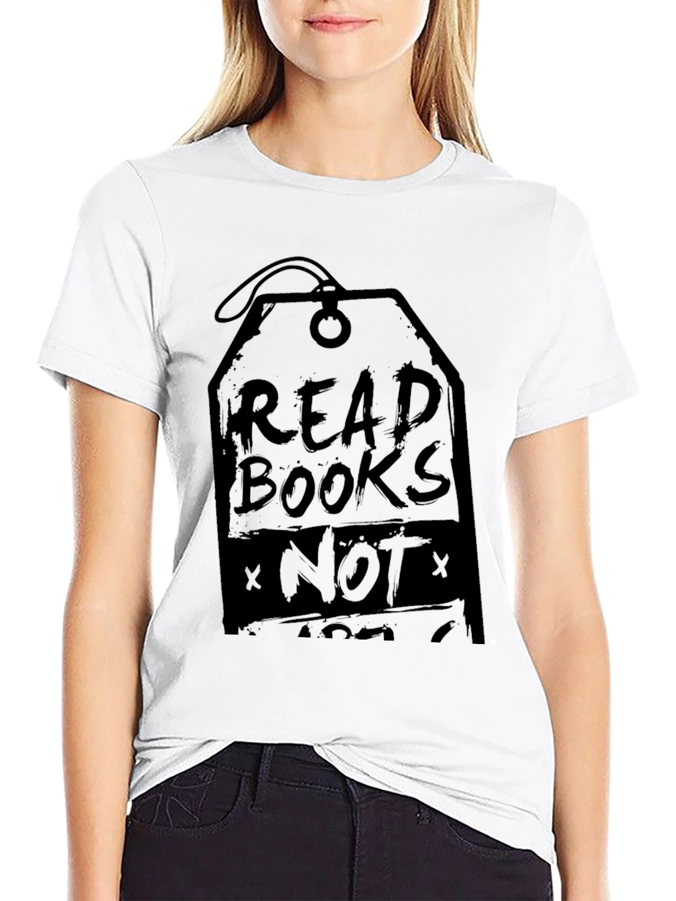 Read Books Not Ads Mens Black Graphic Tee
