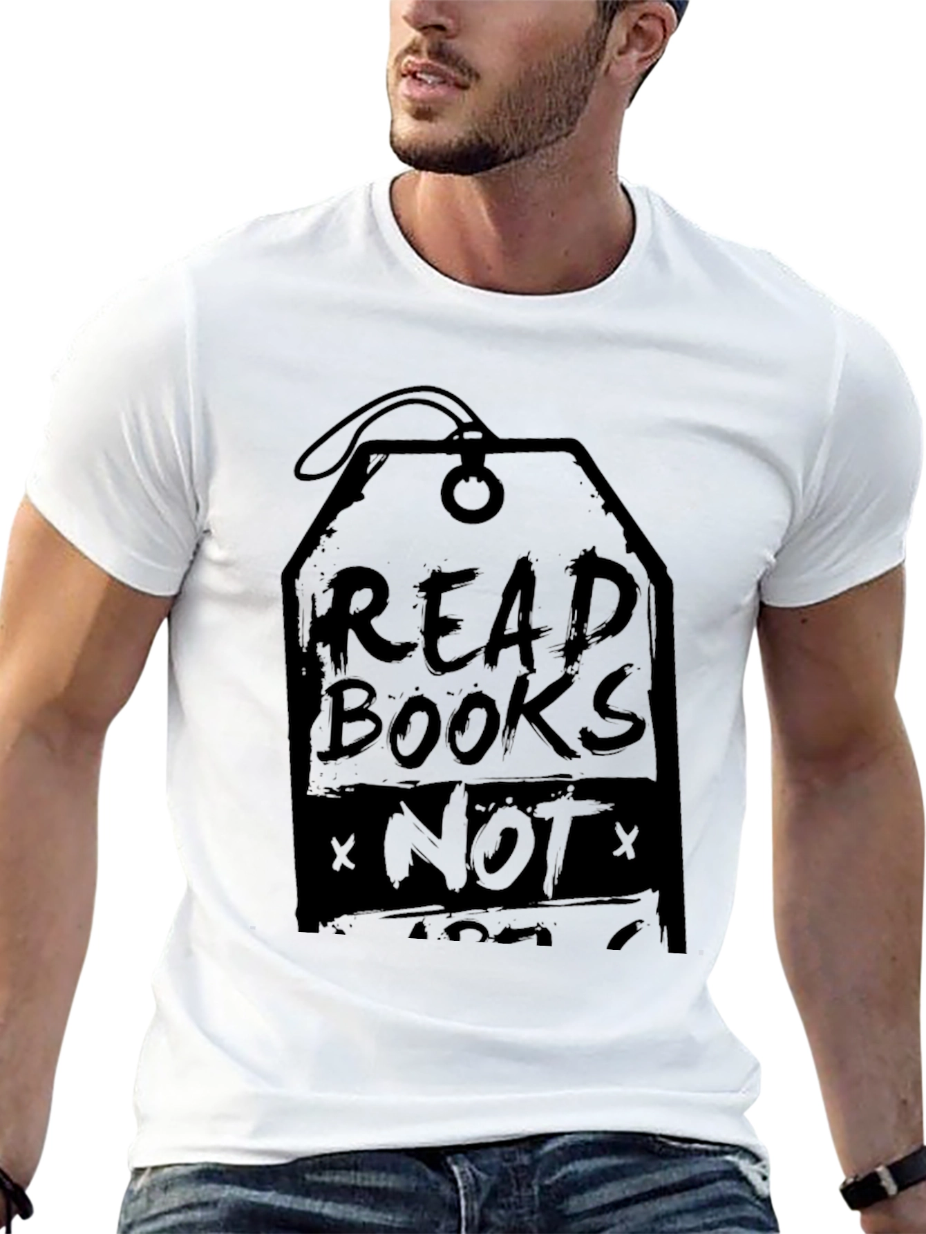 Read Books Not Ads Mens Black Graphic Tee