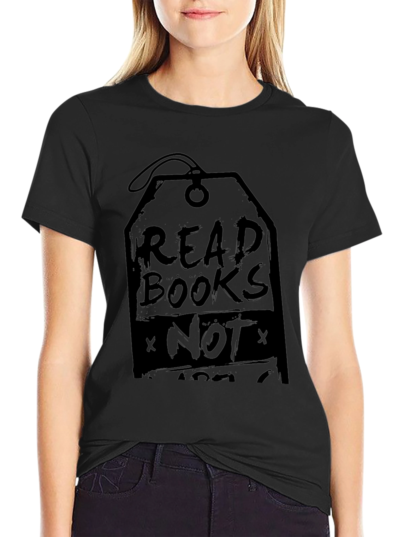 Read Books Not Ads Mens Black Graphic Tee