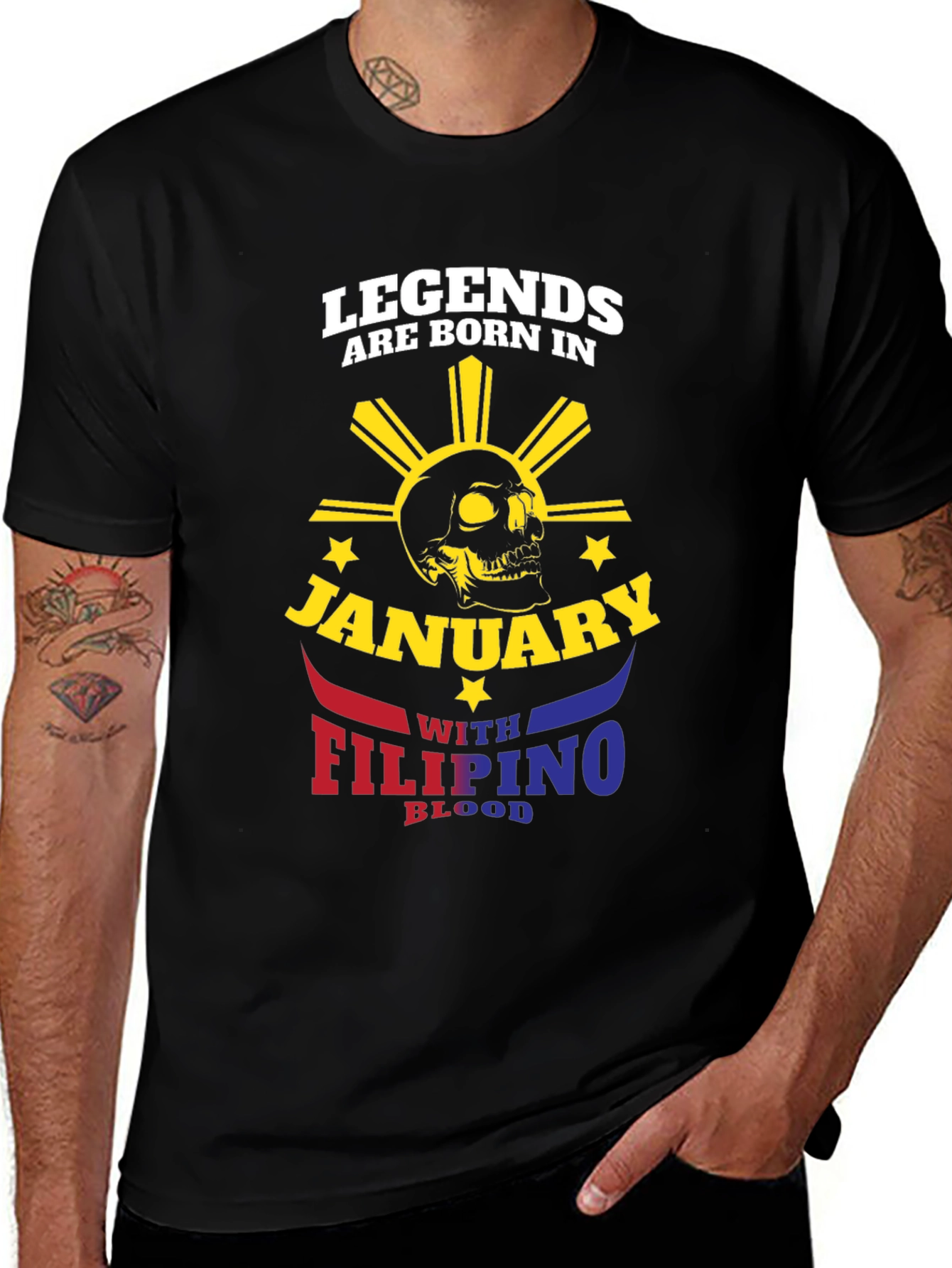 Legends Born in January Filipino Blood T-Shirt