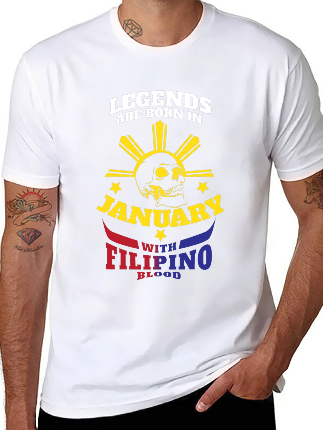 Legends Born in January Filipino Blood T-Shirt