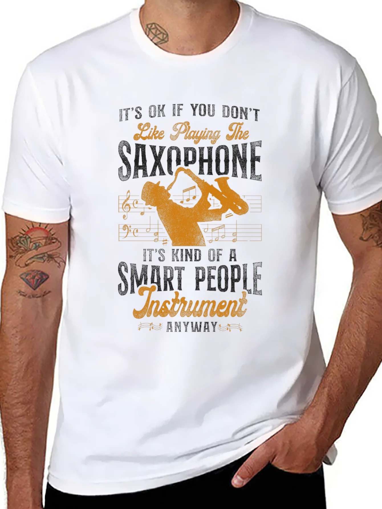 Saxophone Player Graphic Tee - Musical Instrument Lover Shirt