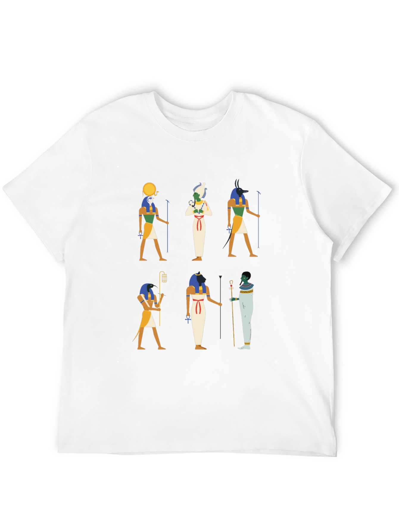 Egyptian Gods Graphic Print Black Tee