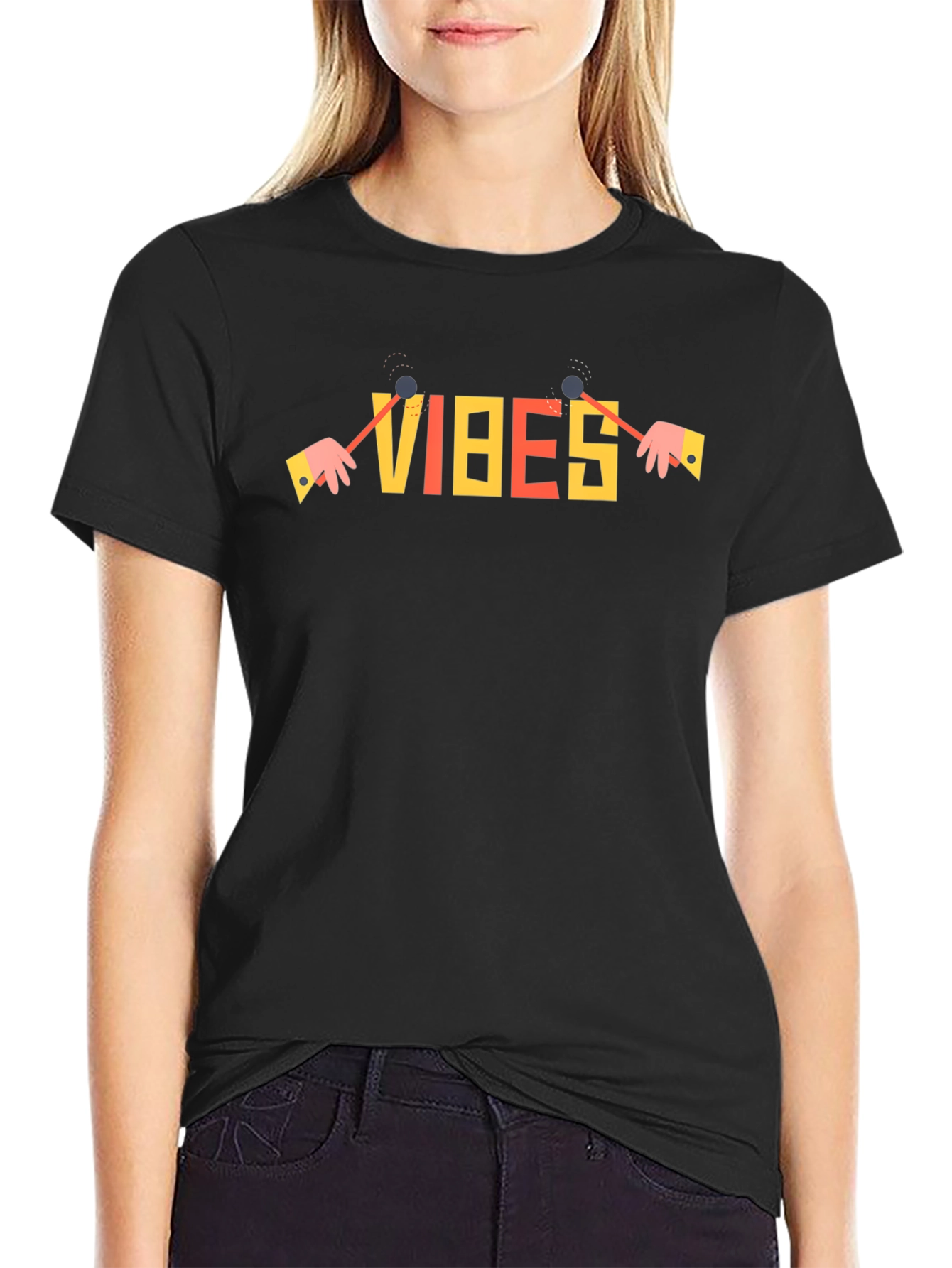 Vibes Graphic T-Shirt - Stylish Black Tee