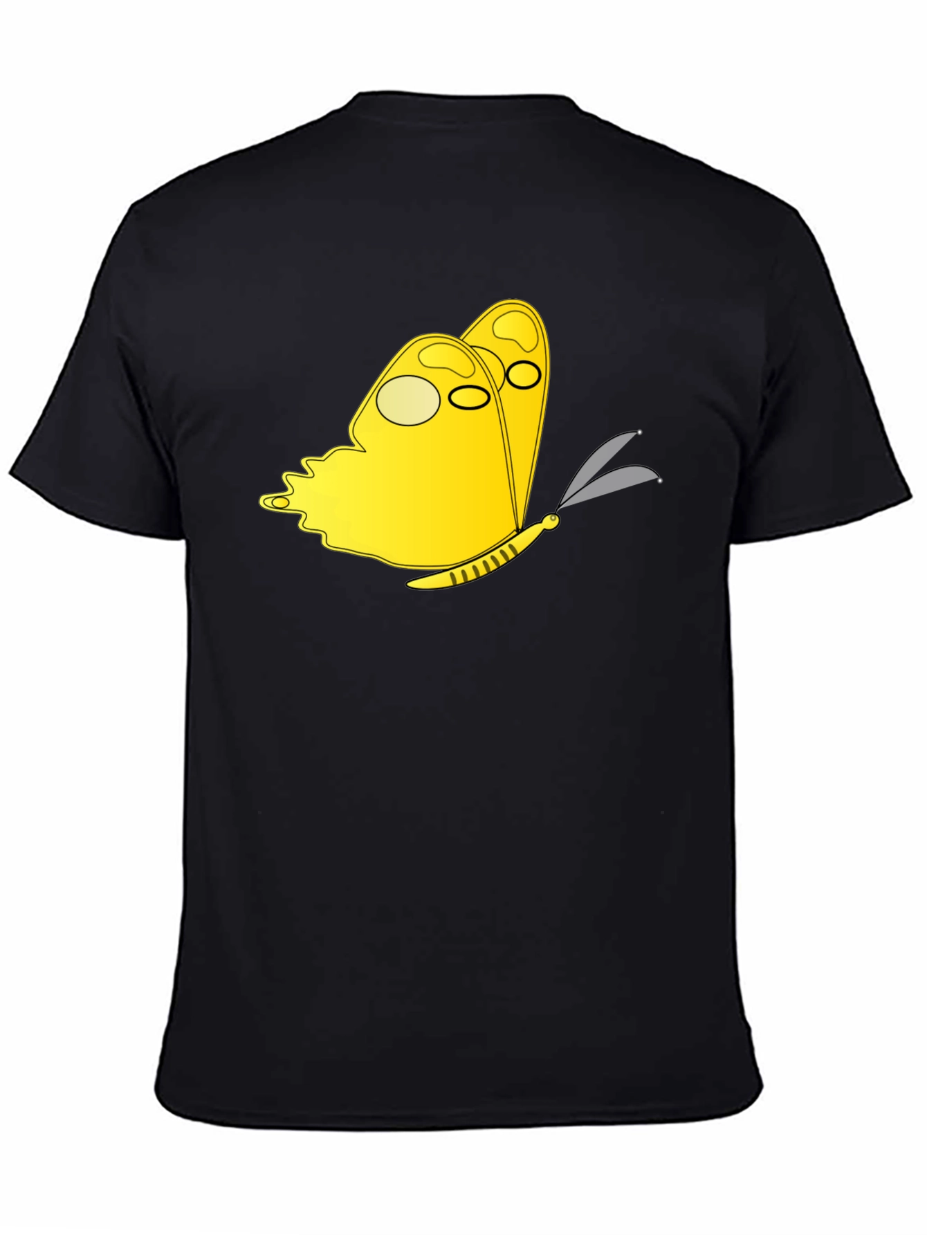 Butterfly Graphic Tee -  Stylish Black Cotton Shirt
