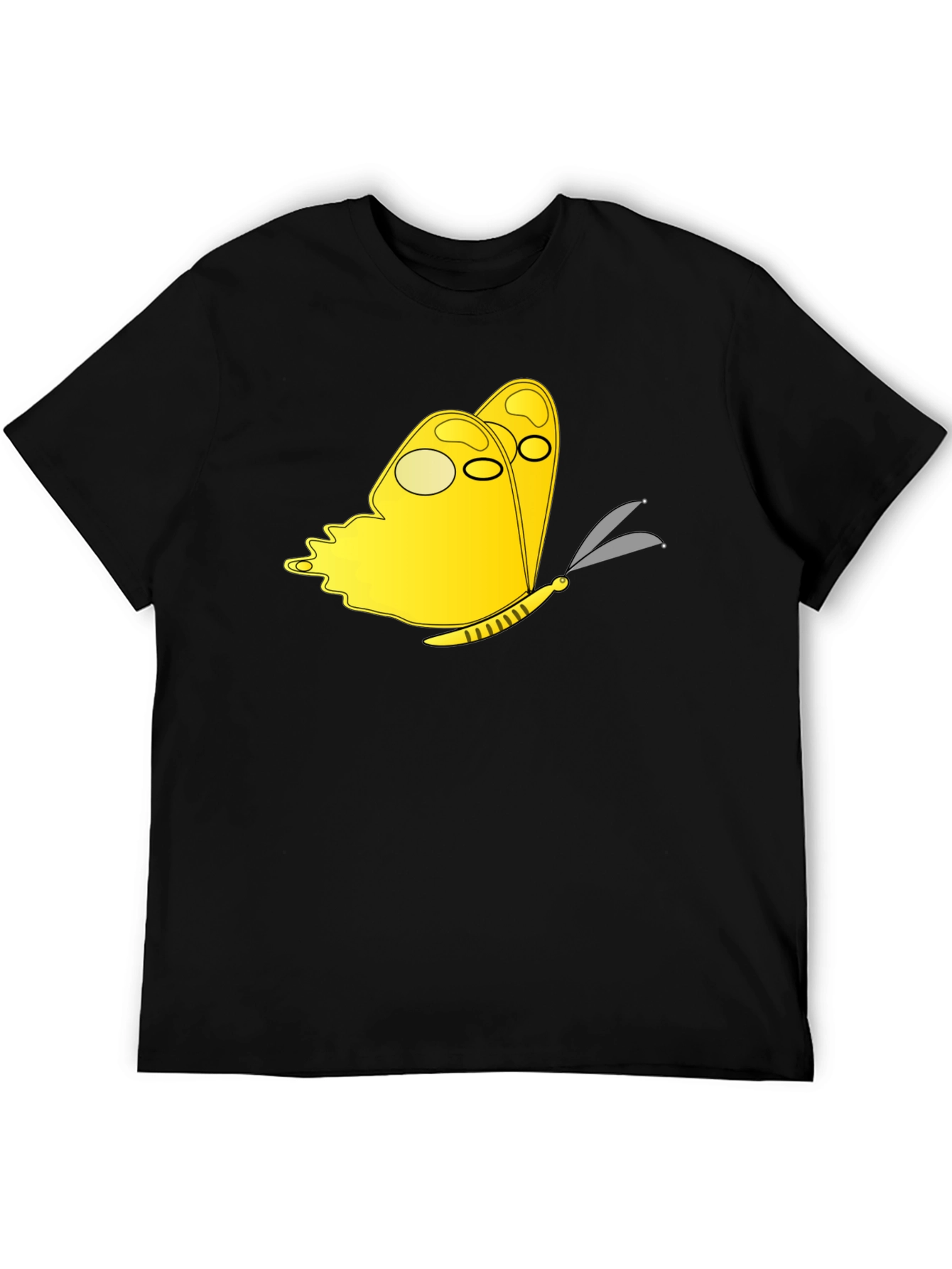 Butterfly Graphic Tee -  Stylish Black Cotton Shirt