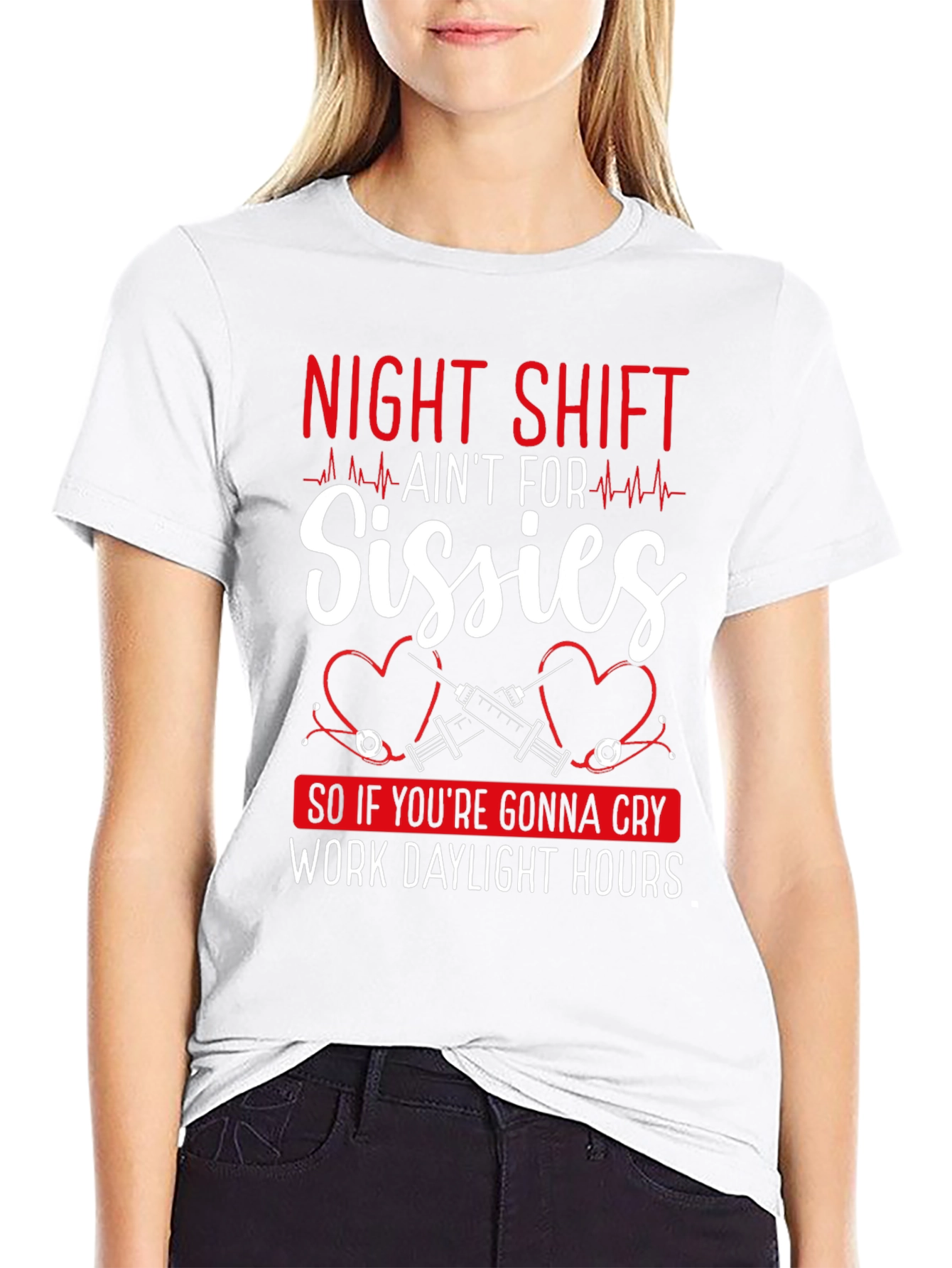 Night Shift Nurse T-Shirt - Sissies Beware!
