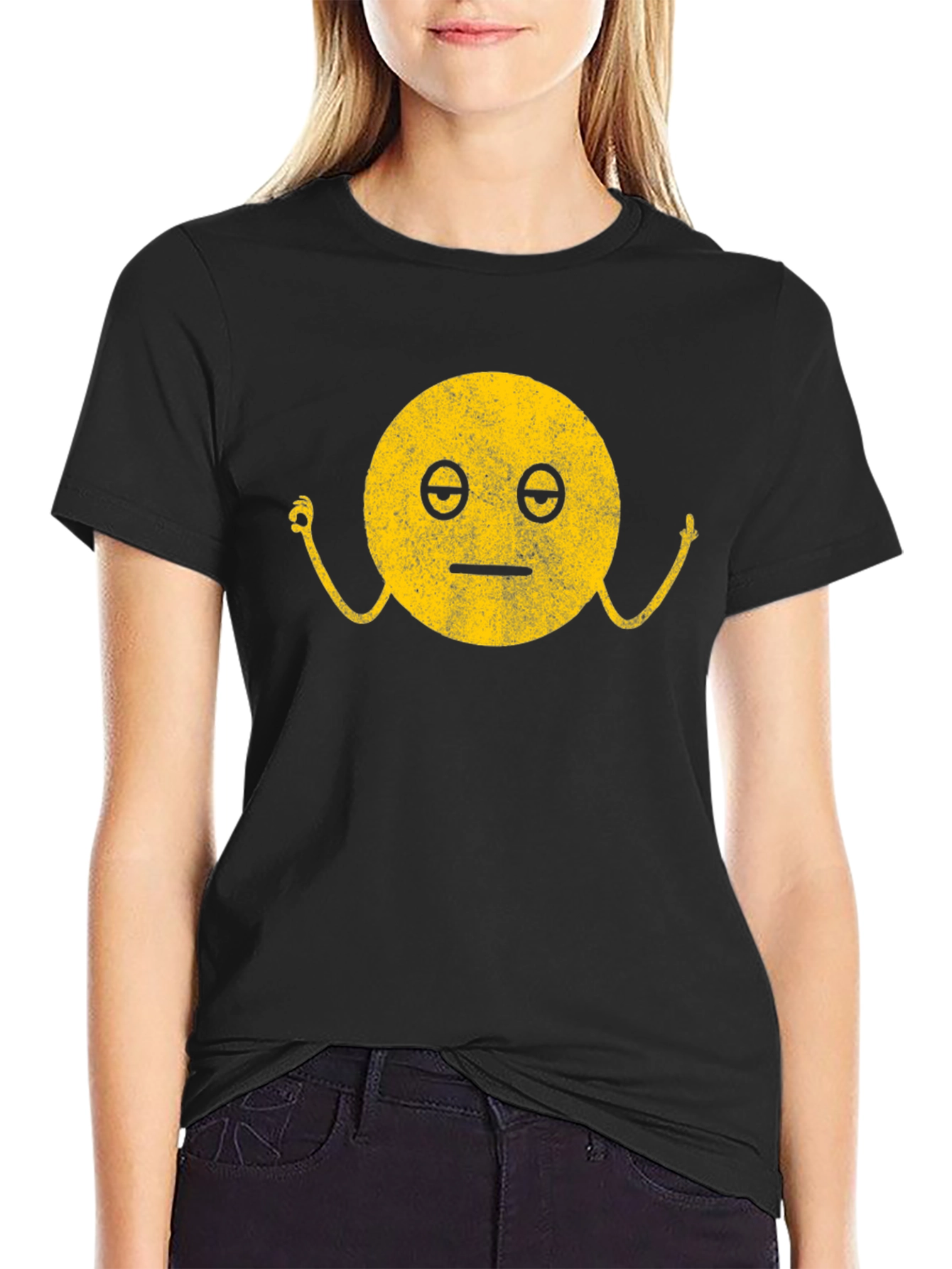 Zen Emoji Black T-Shirt: Find Your Inner Peace