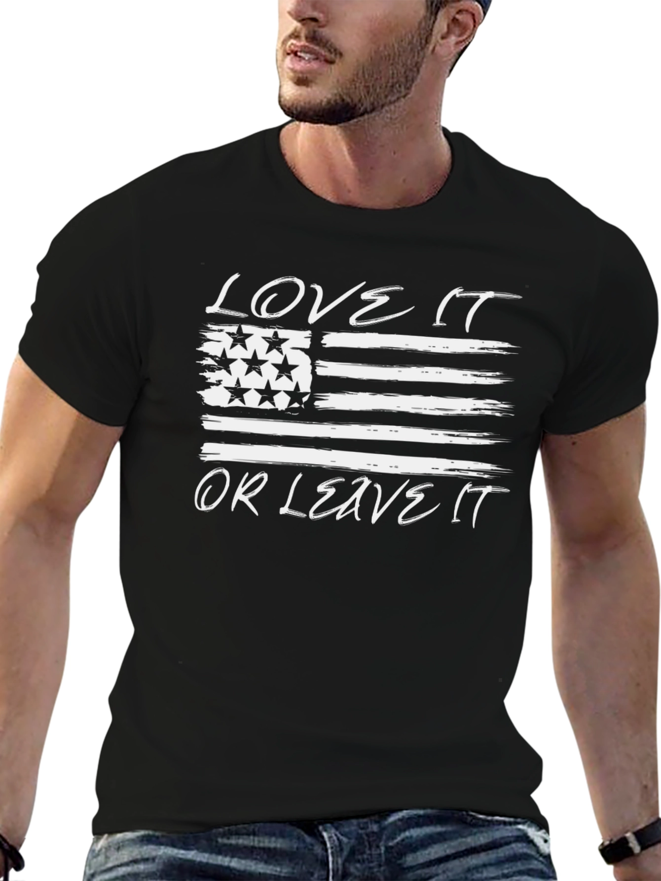 Love It Or Leave It American Flag T-Shirt