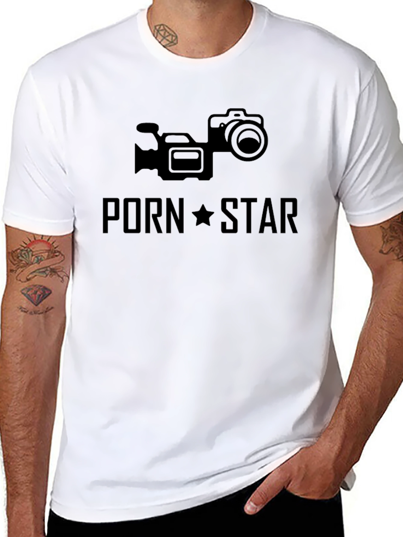 Porn Star Camera Black T-Shirt