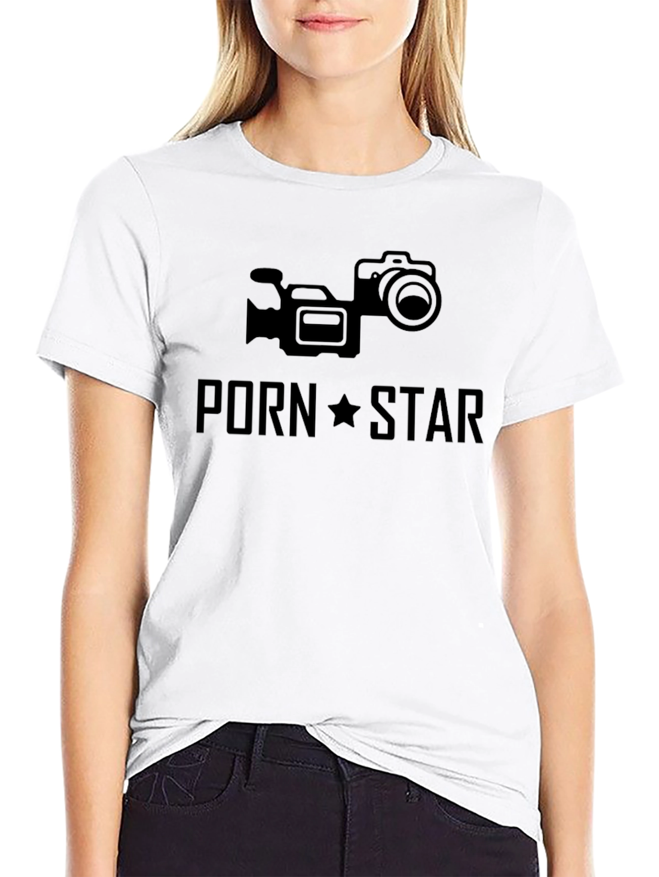Porn Star Camera Black T-Shirt