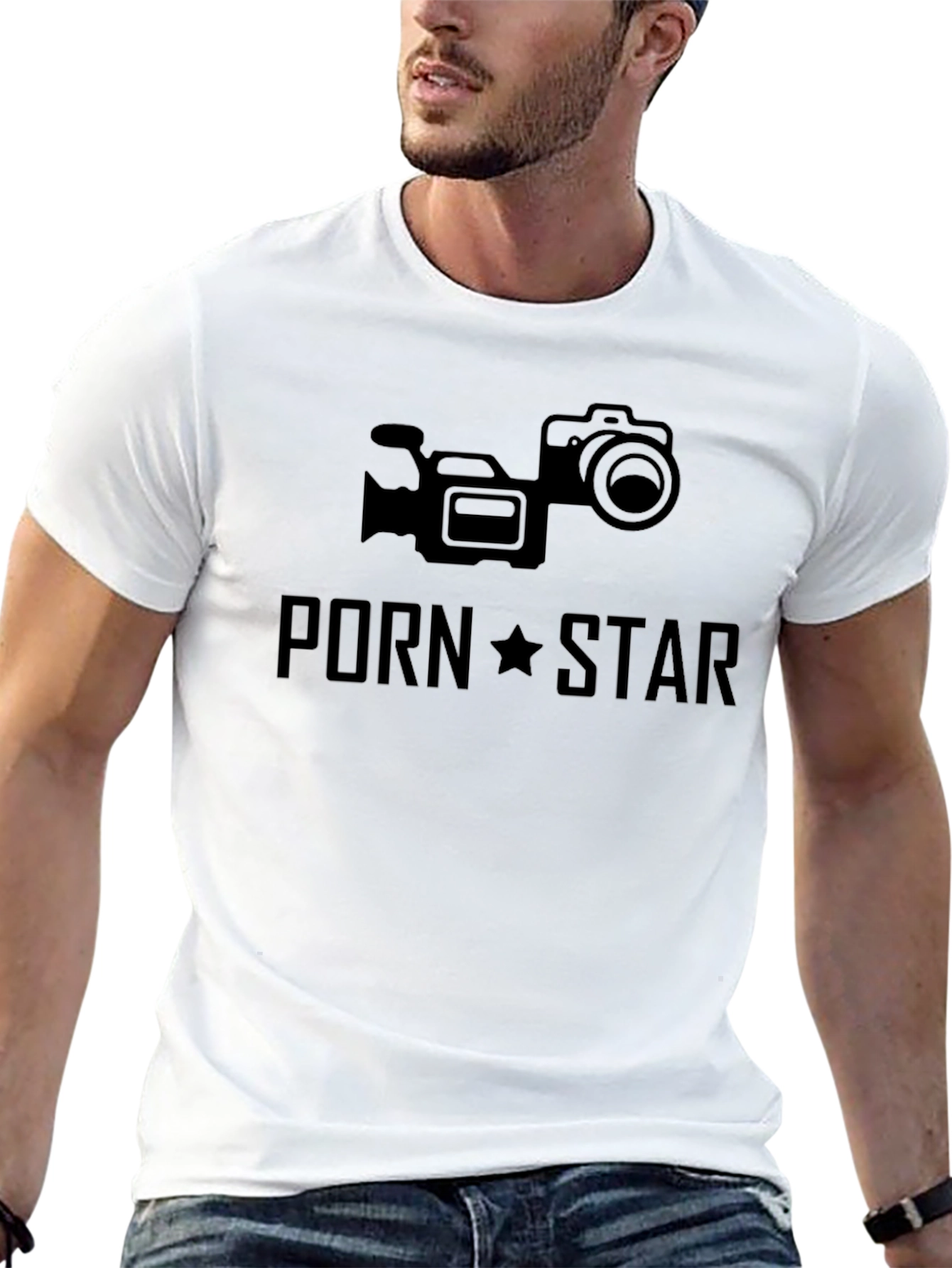 Porn Star Camera Black T-Shirt