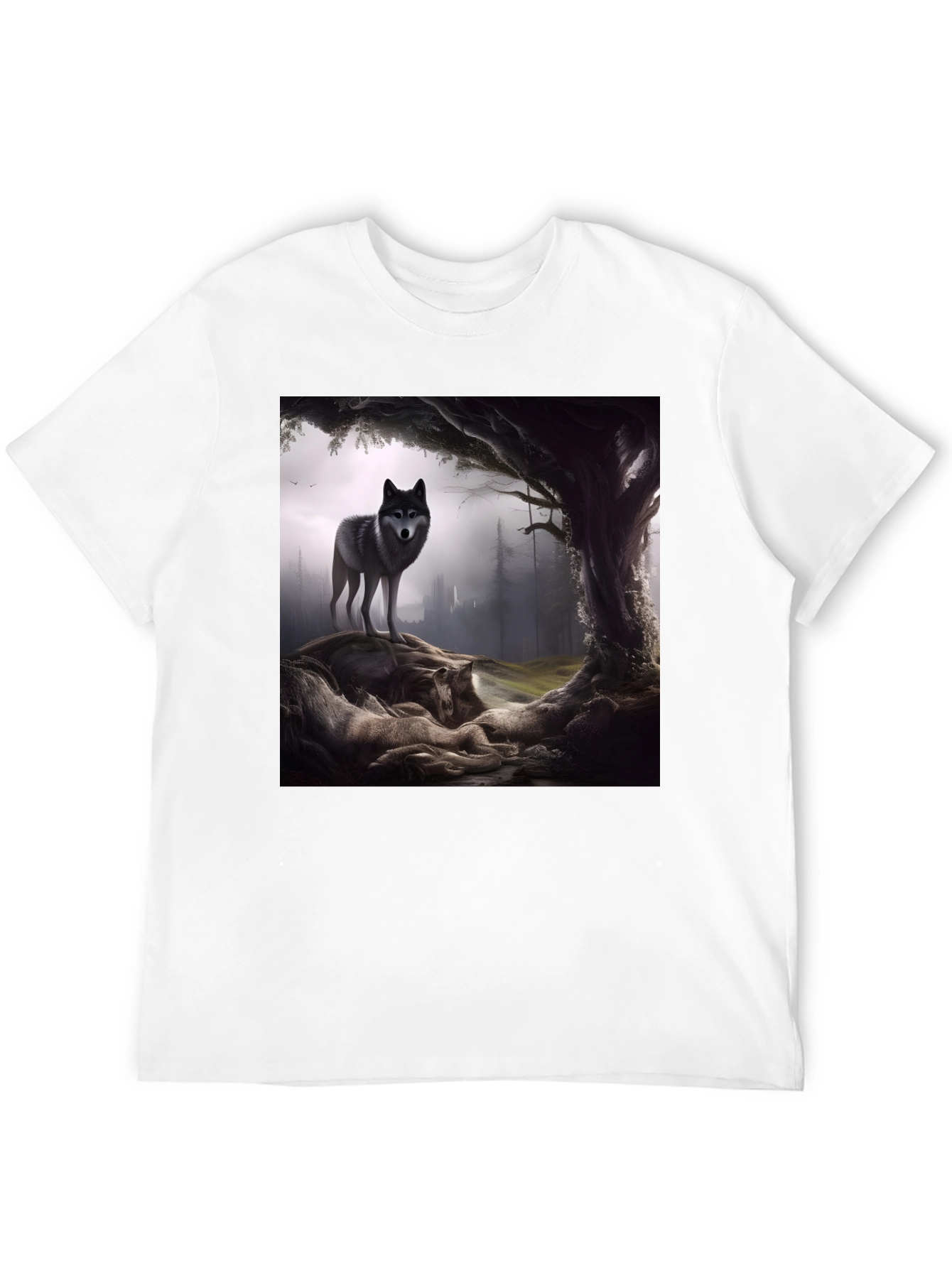 Wolf Pack Graphic Tee - Black Cotton Blend