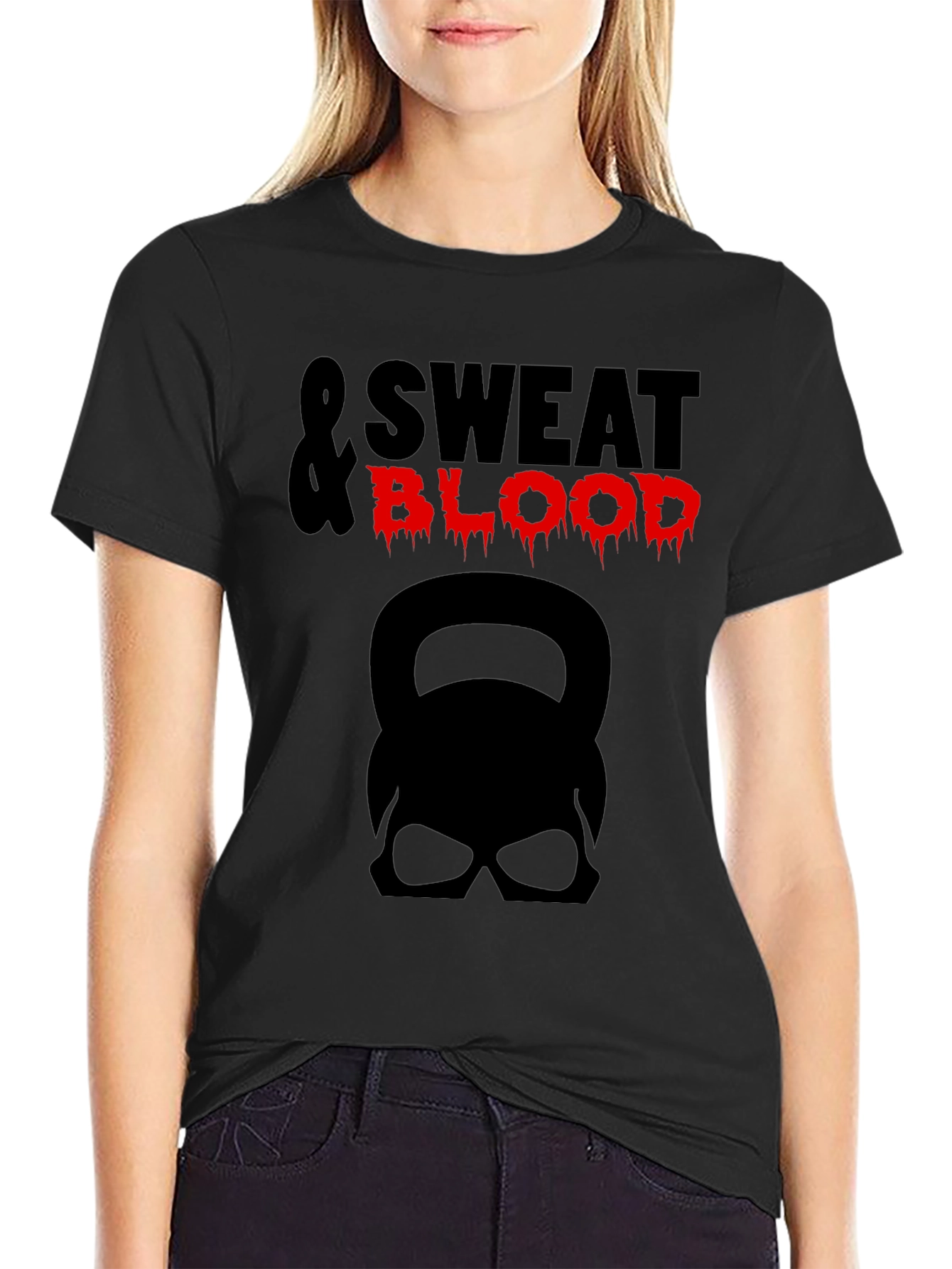 Sweat & Blood Graphic Tee - Kettlebell Skull