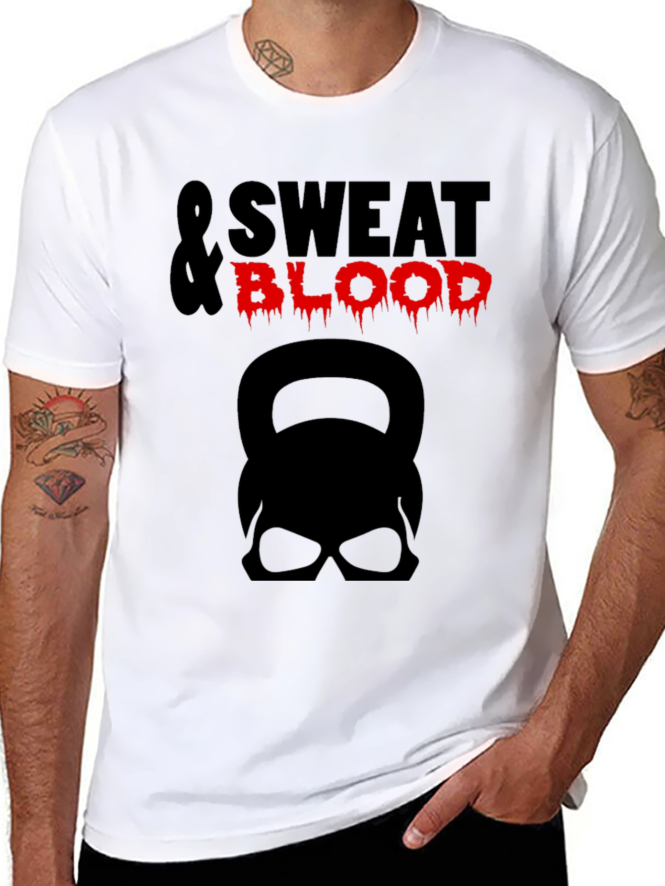 Sweat & Blood Graphic Tee - Kettlebell Skull