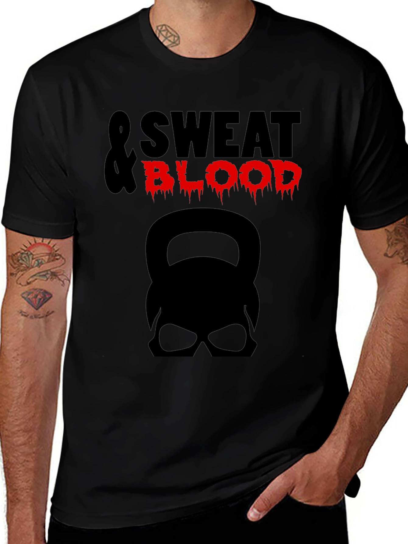 Sweat & Blood Graphic Tee - Kettlebell Skull