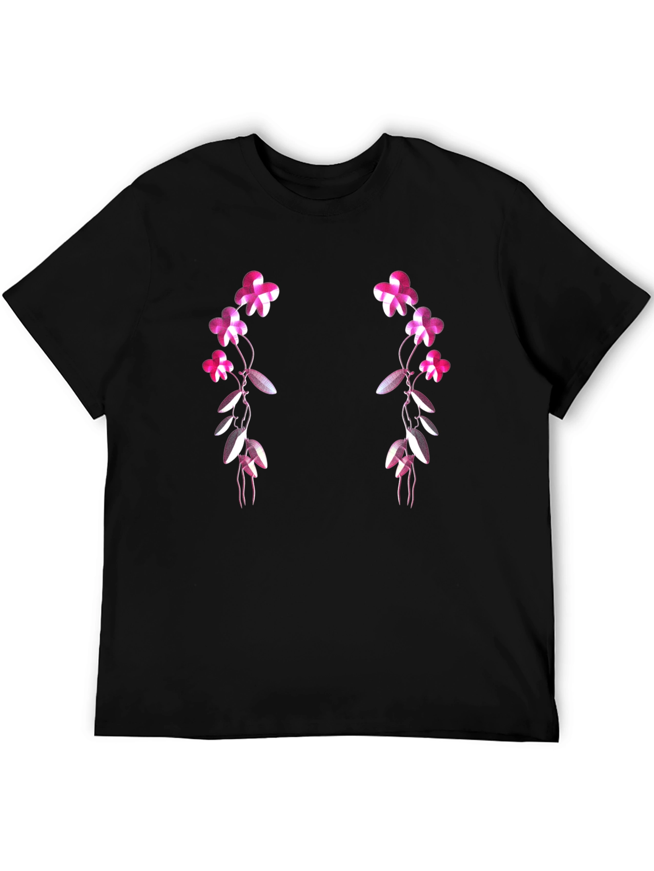 Floral Vines Graphic T-Shirt - Black