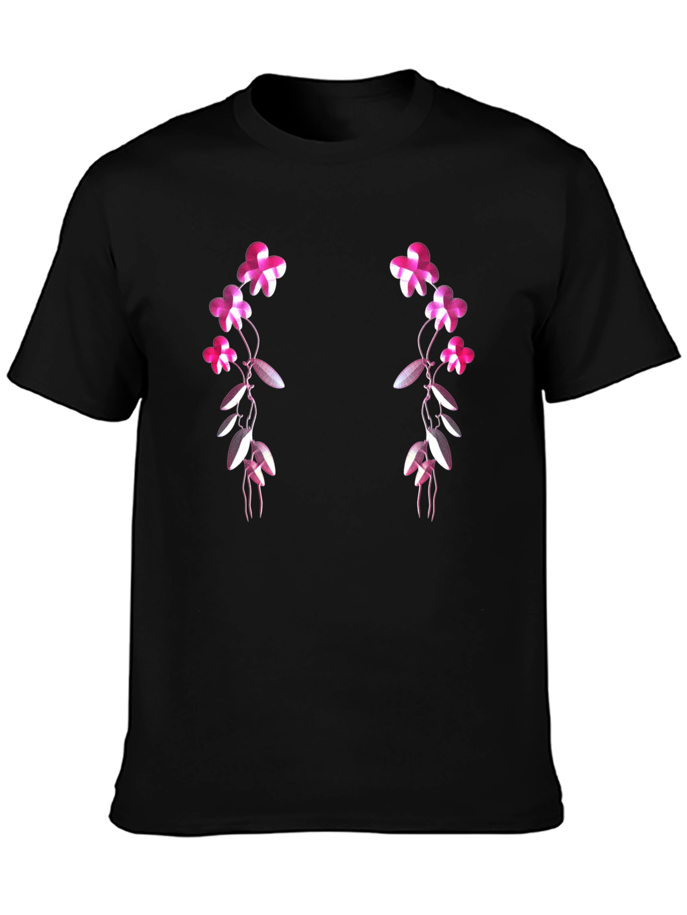 Floral Vines Graphic T-Shirt - Black