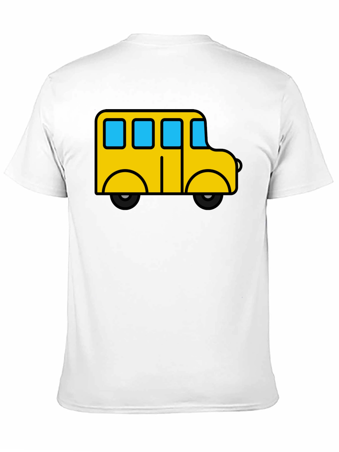 Cartoon School Bus Black T-Shirt