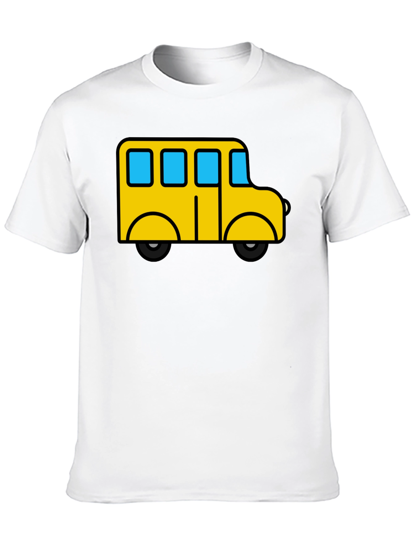 Cartoon School Bus Black T-Shirt