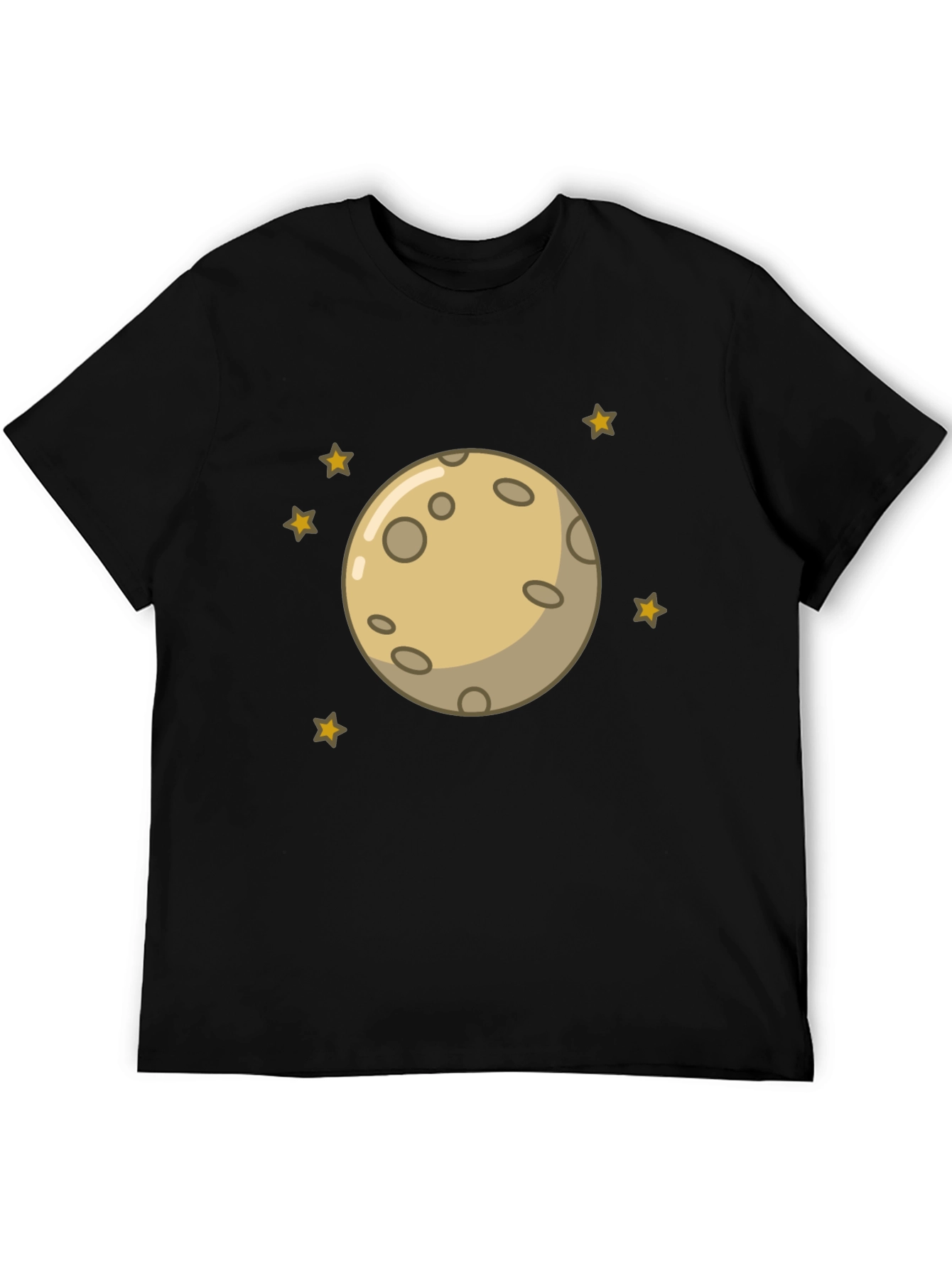 Moon and Stars Graphic Black T-Shirt