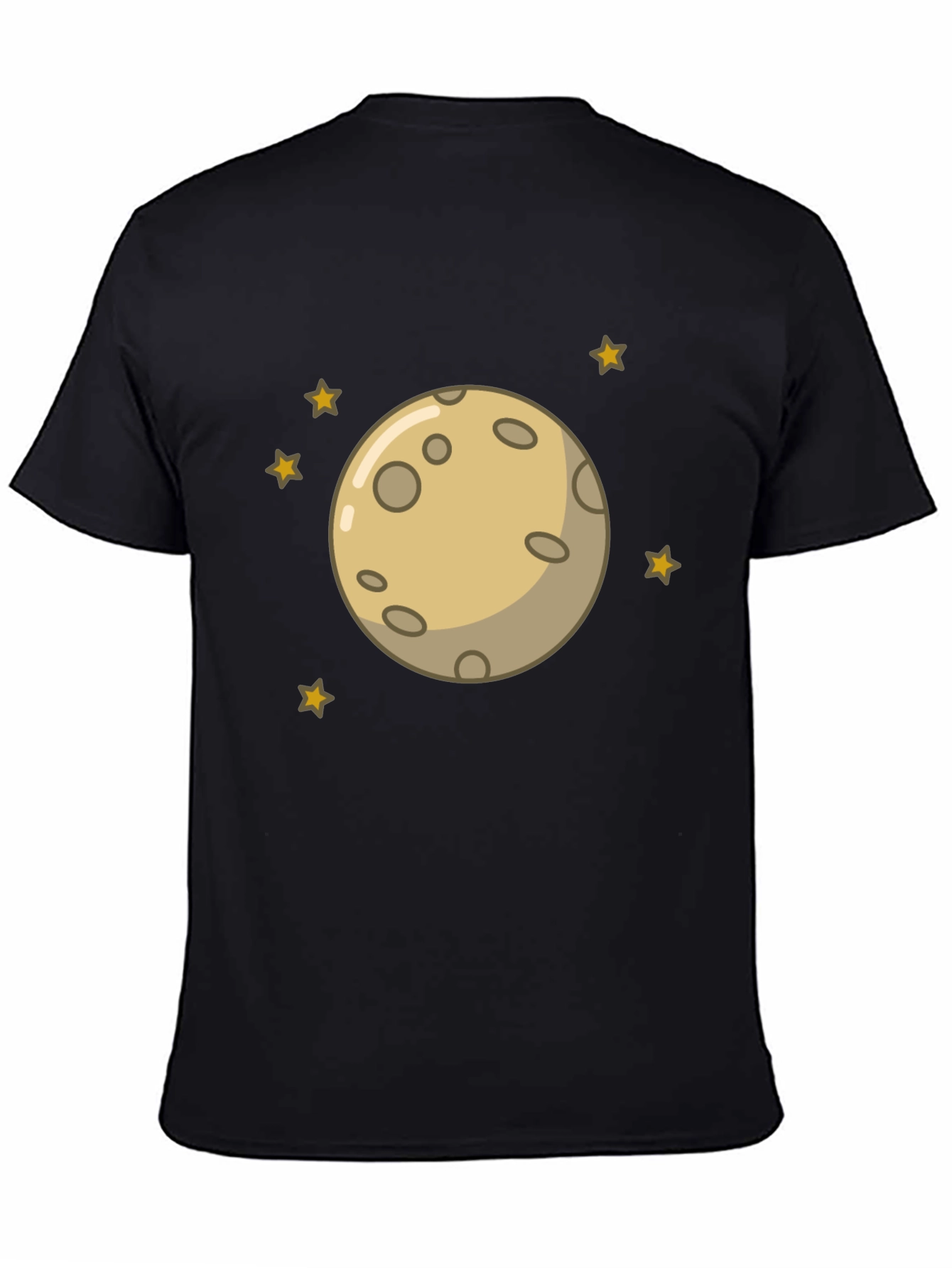 Moon and Stars Graphic Black T-Shirt