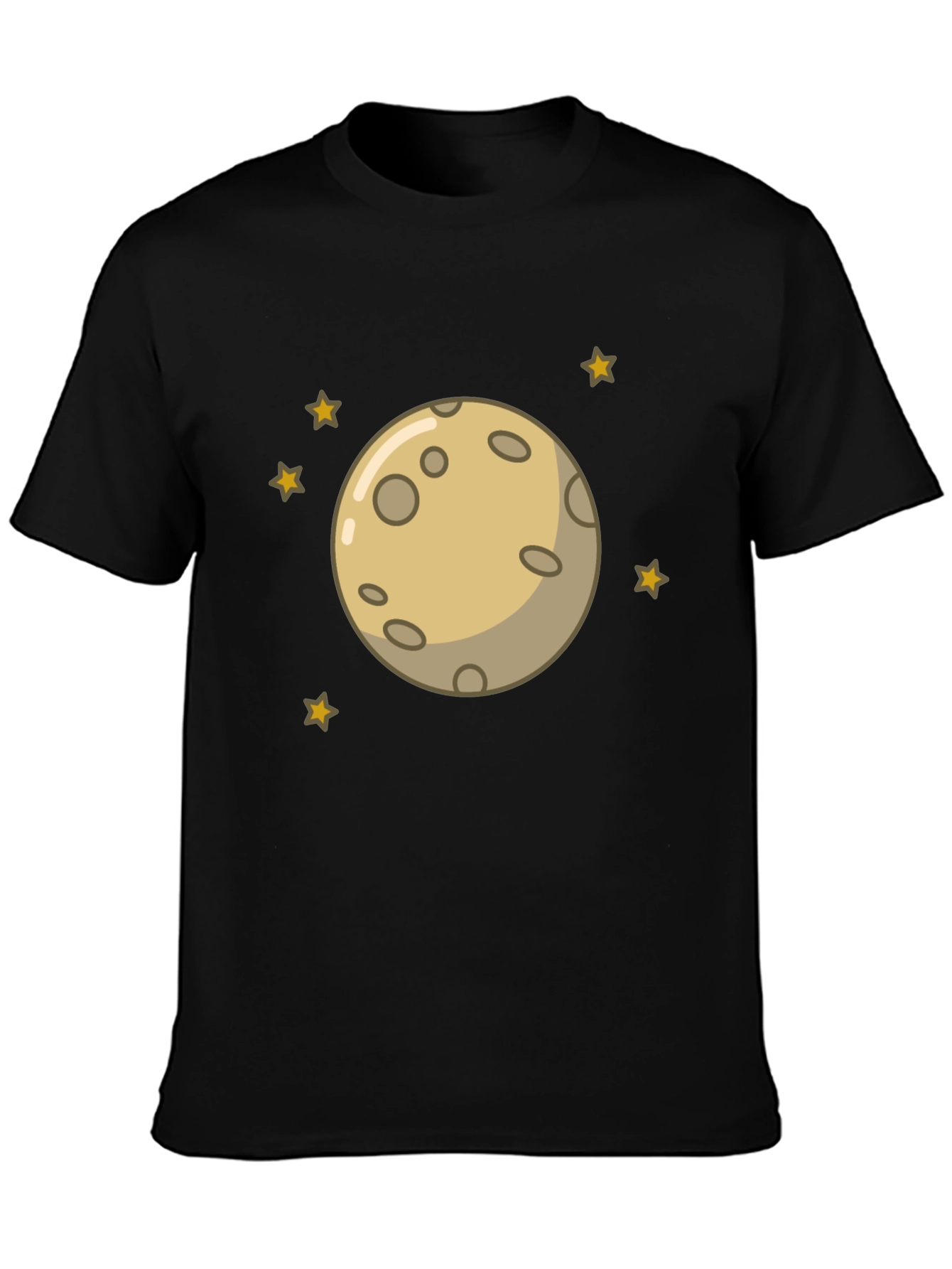 Moon and Stars Graphic Black T-Shirt