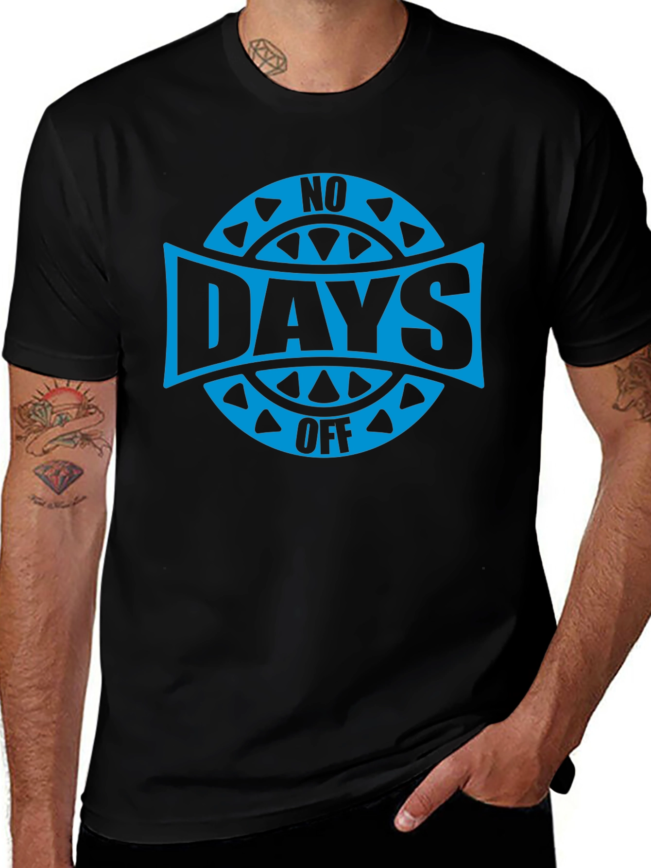 No Days Off Graphic T-Shirt - Black