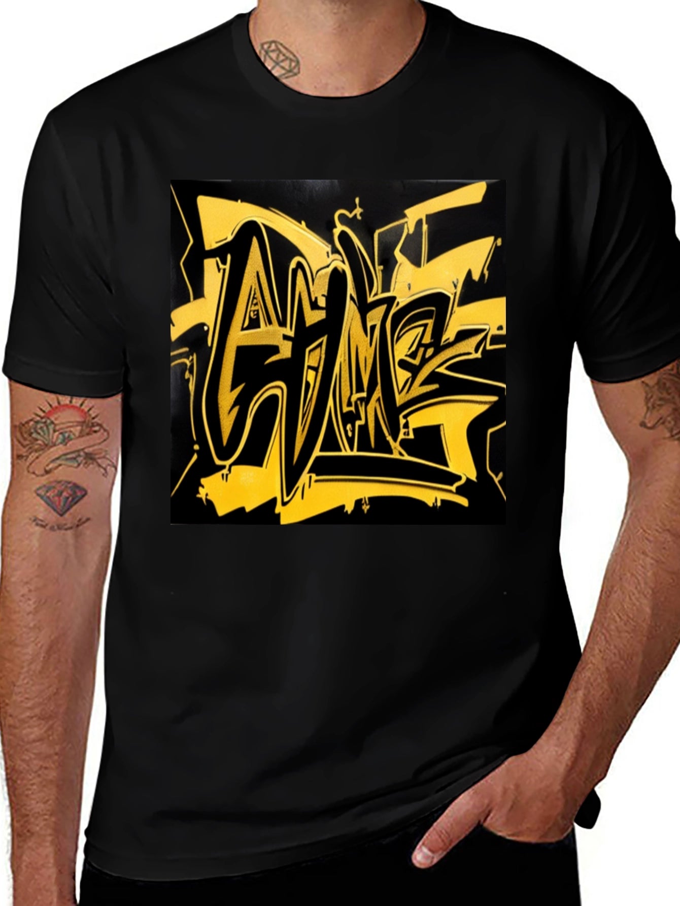 Graffiti Art T-Shirt - Urban Style Black Tee