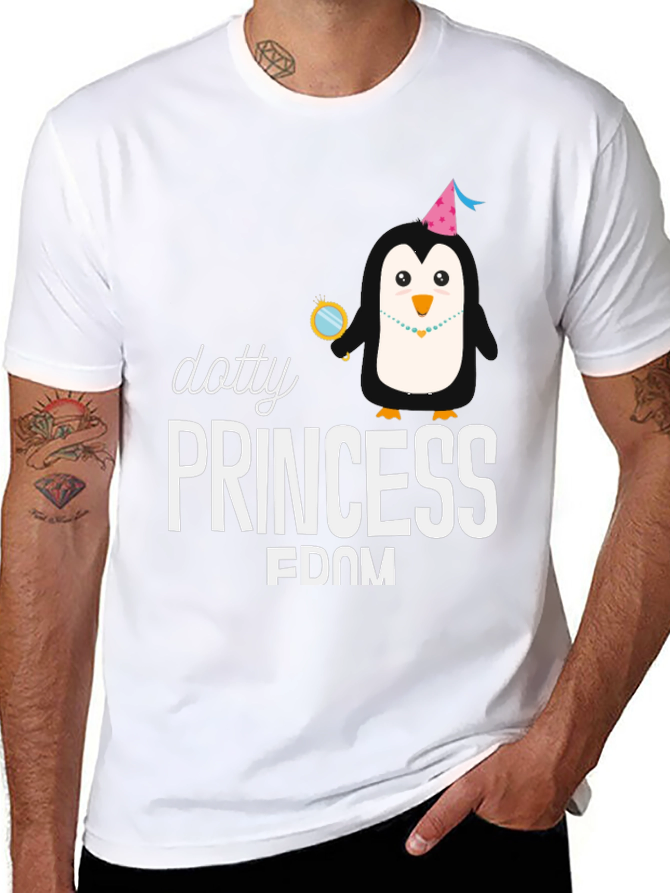 Dotty Princess Penguin Graphic Tee - Unisex