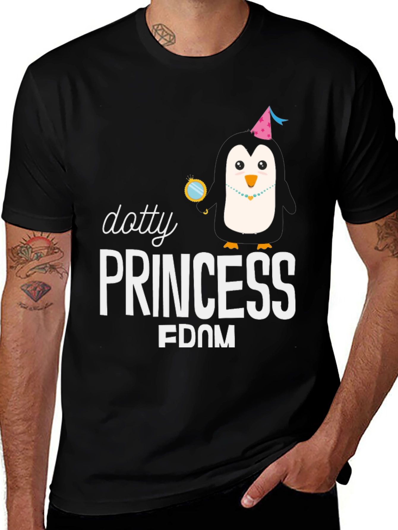 Dotty Princess Penguin Graphic Tee - Unisex