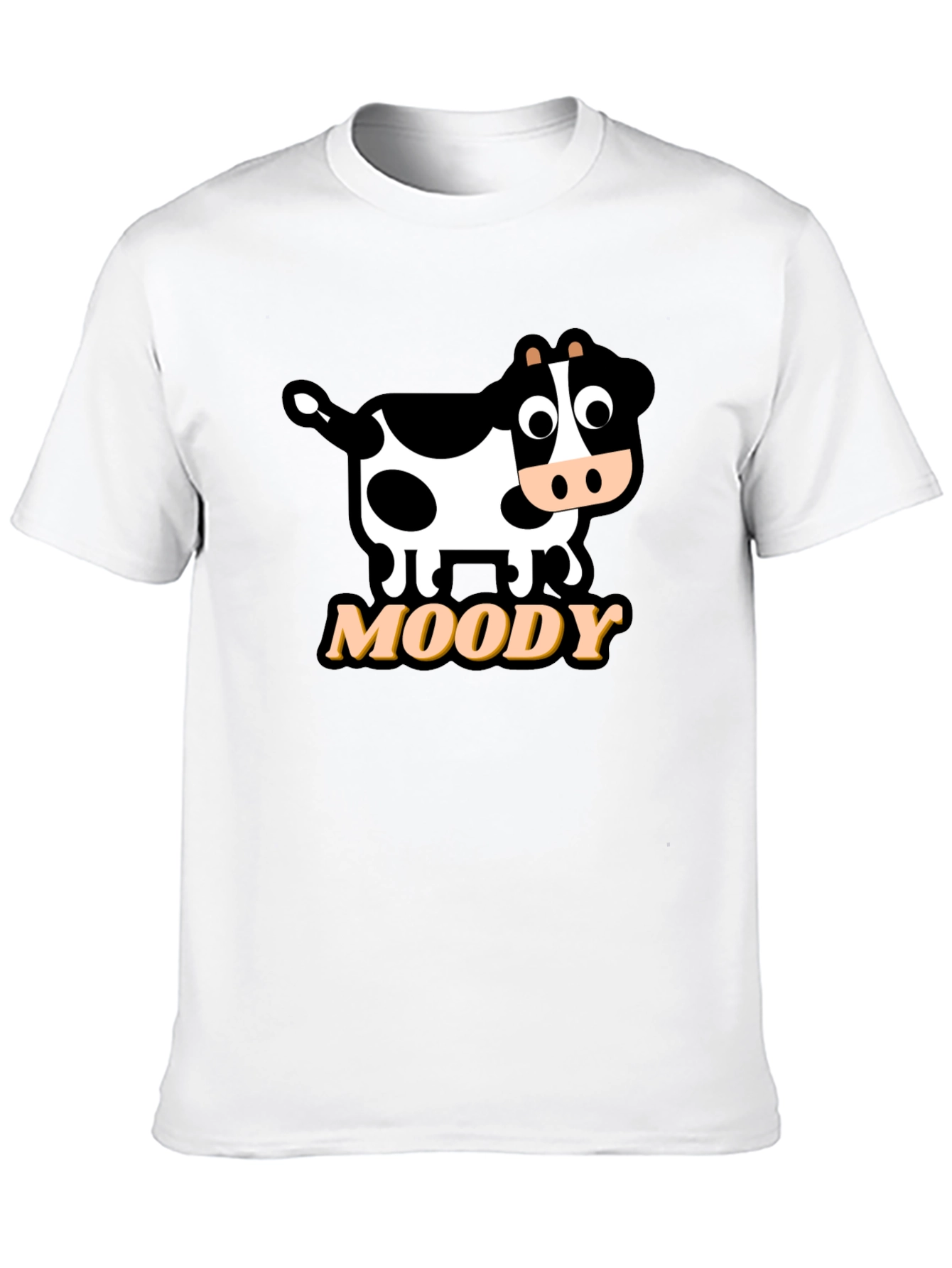 Moody Cow Graphic Tee - Black Cotton T-Shirt