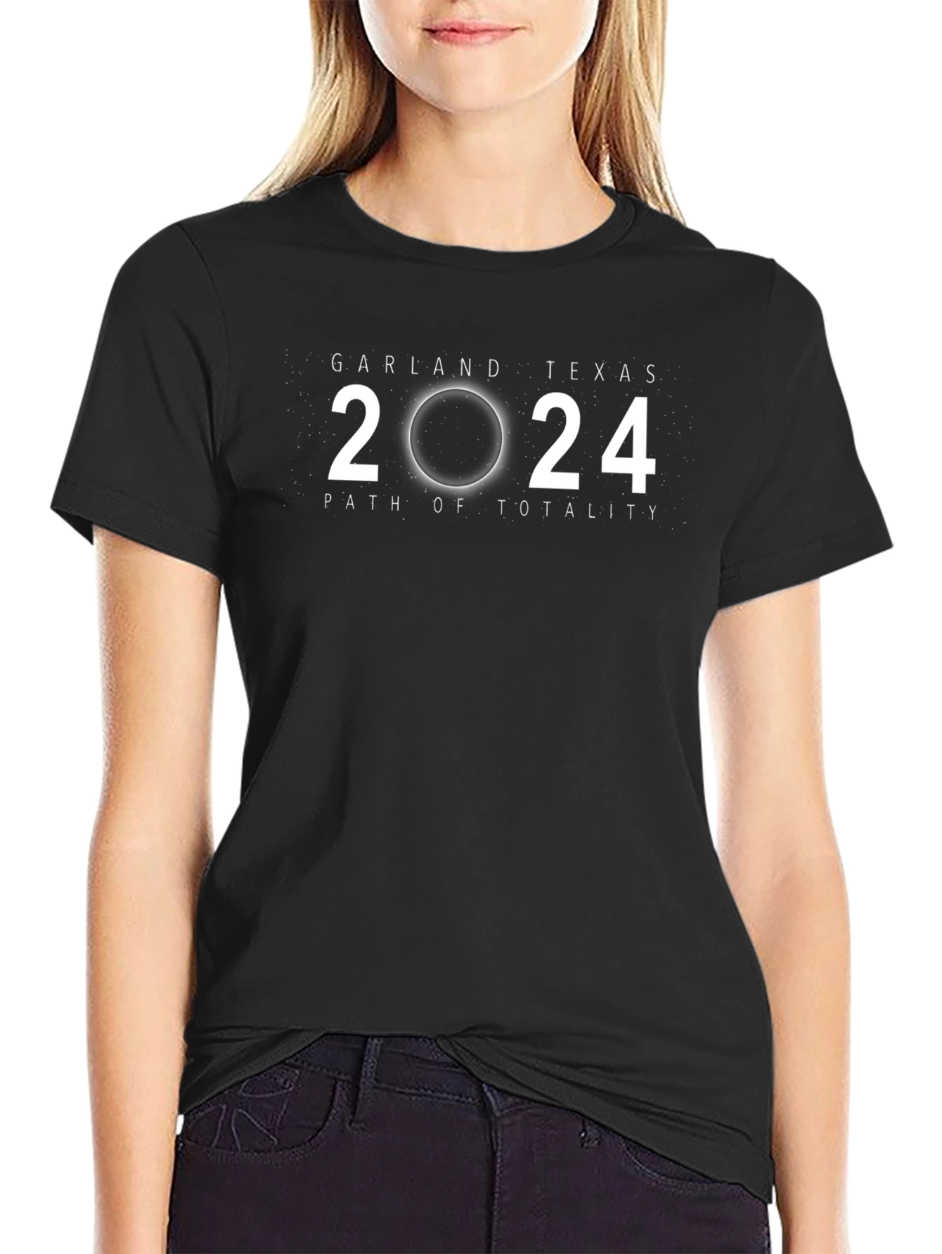 Garland Texas 2024 Path of Totality Black T-Shirt