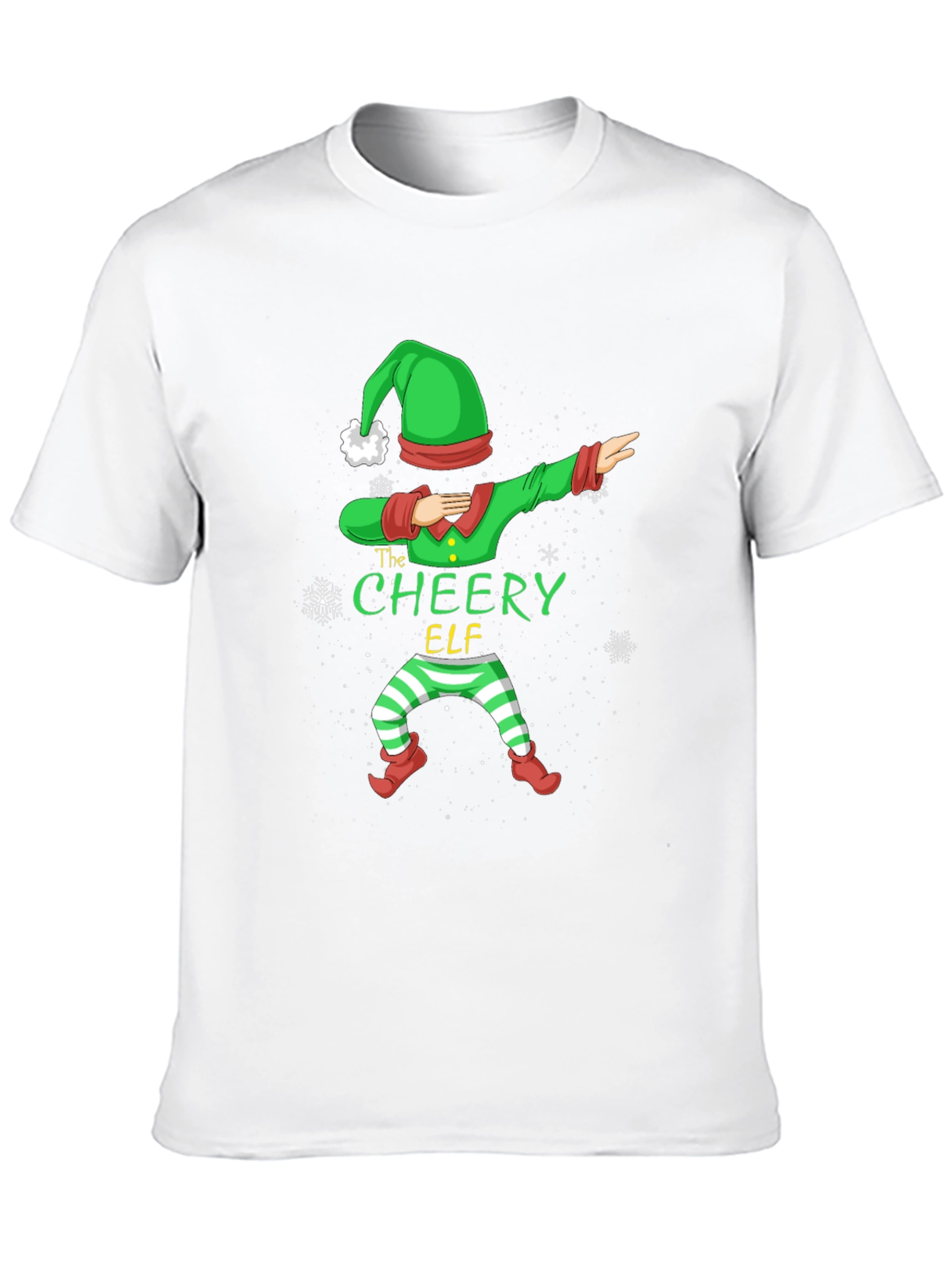 Cheery Elf Christmas Dabbing Graphic T-Shirt