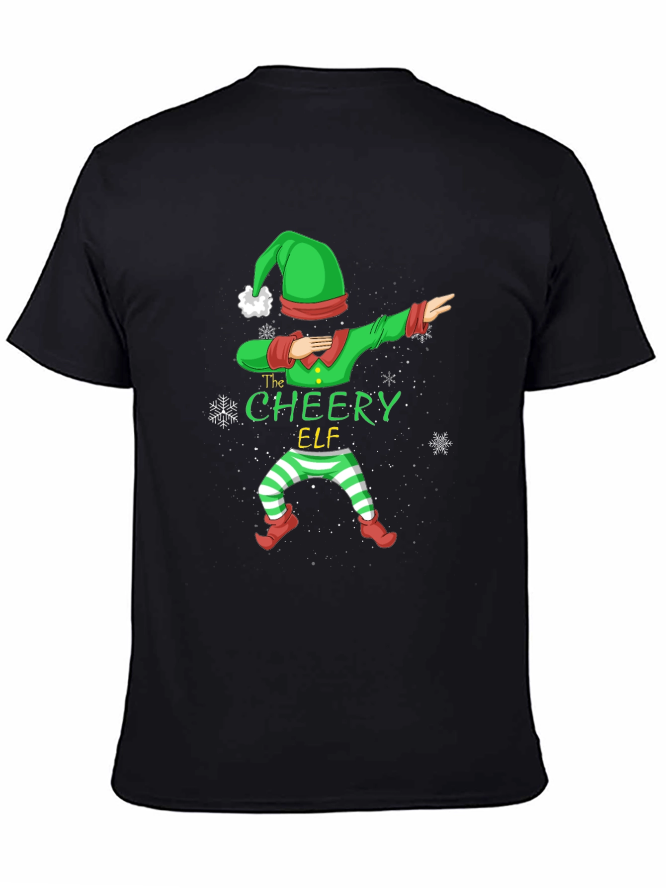 Cheery Elf Christmas Dabbing Graphic T-Shirt