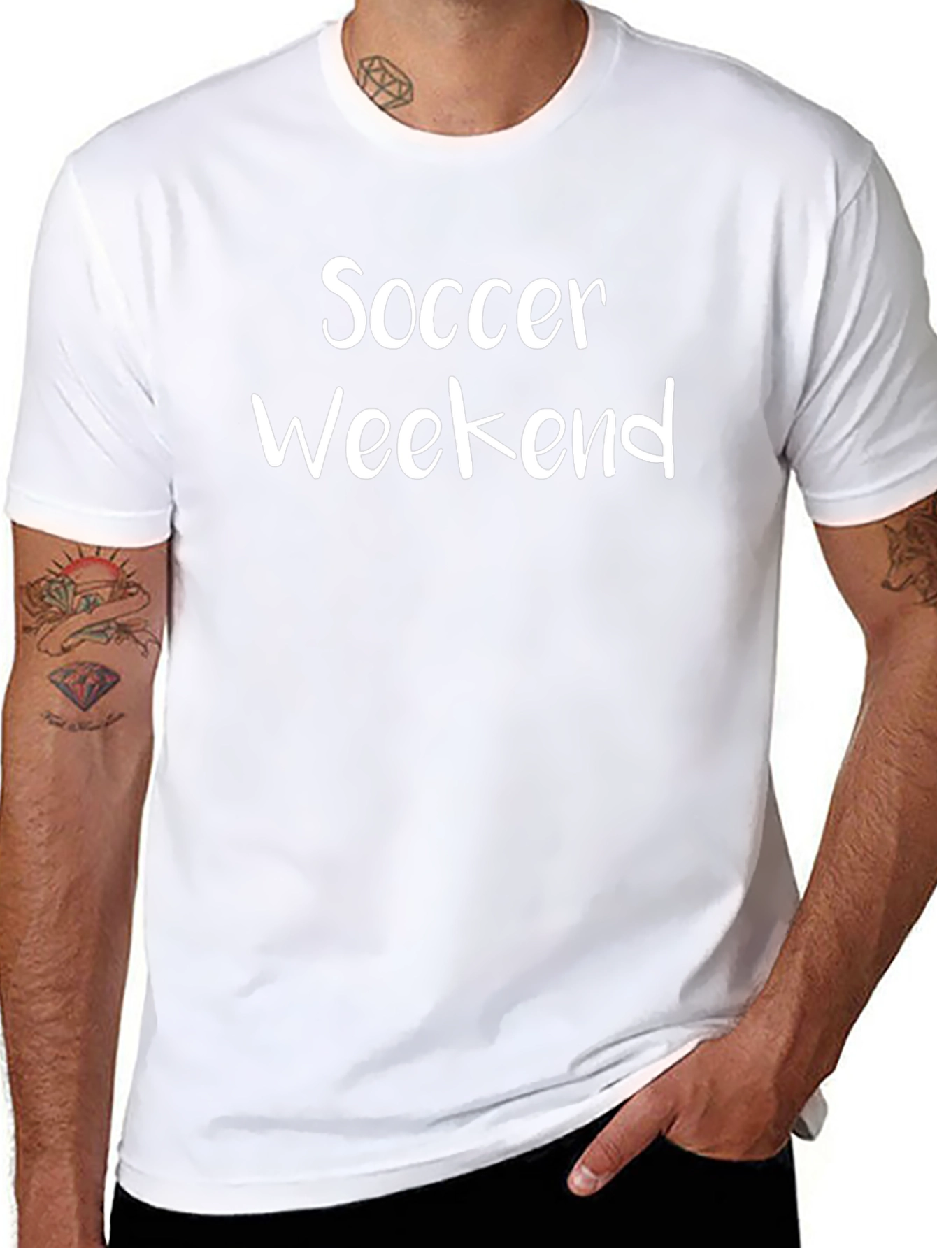 Soccer Weekend Black Cotton T-Shirt