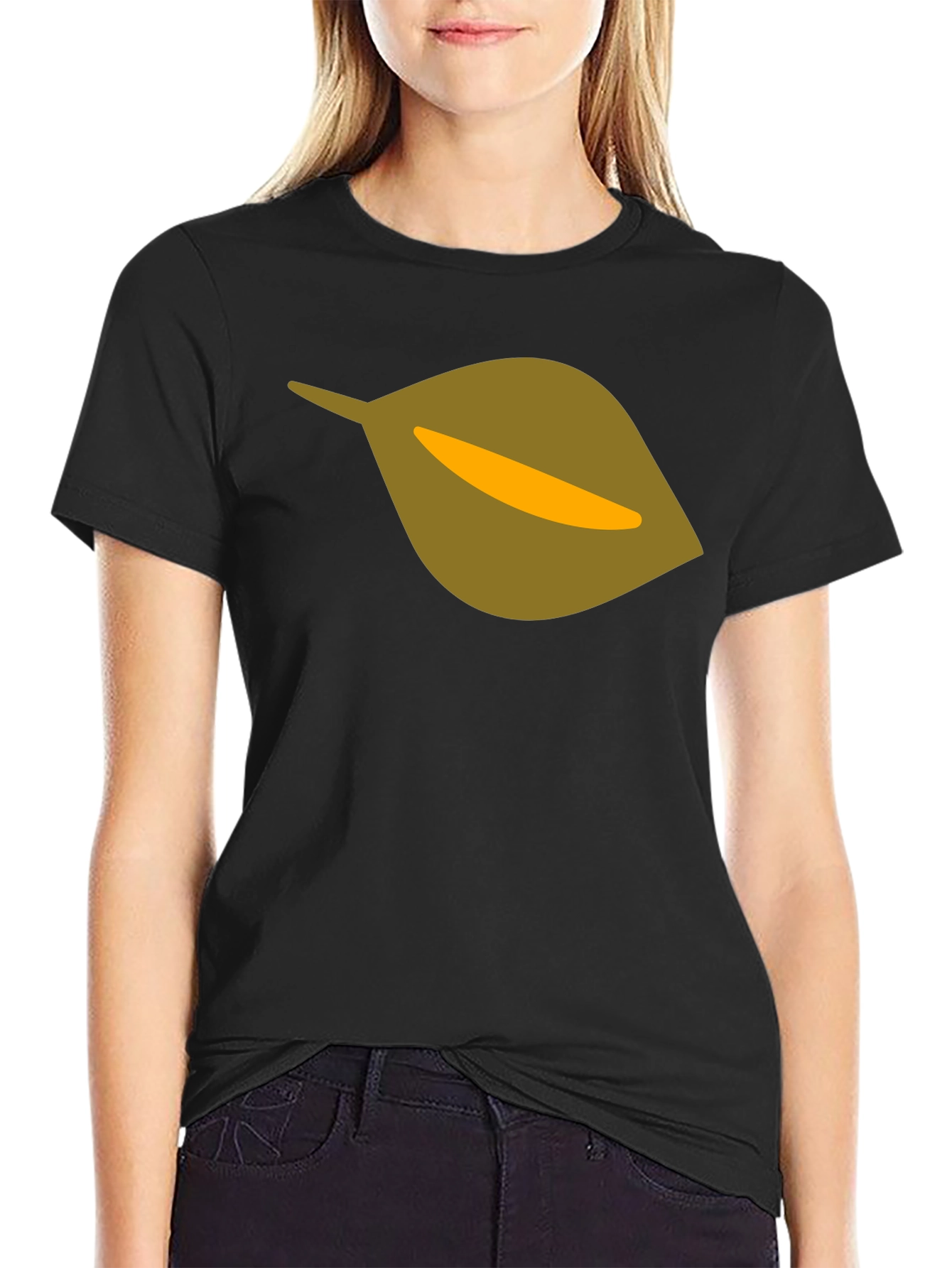 Leaf Graphic Black T-Shirt
