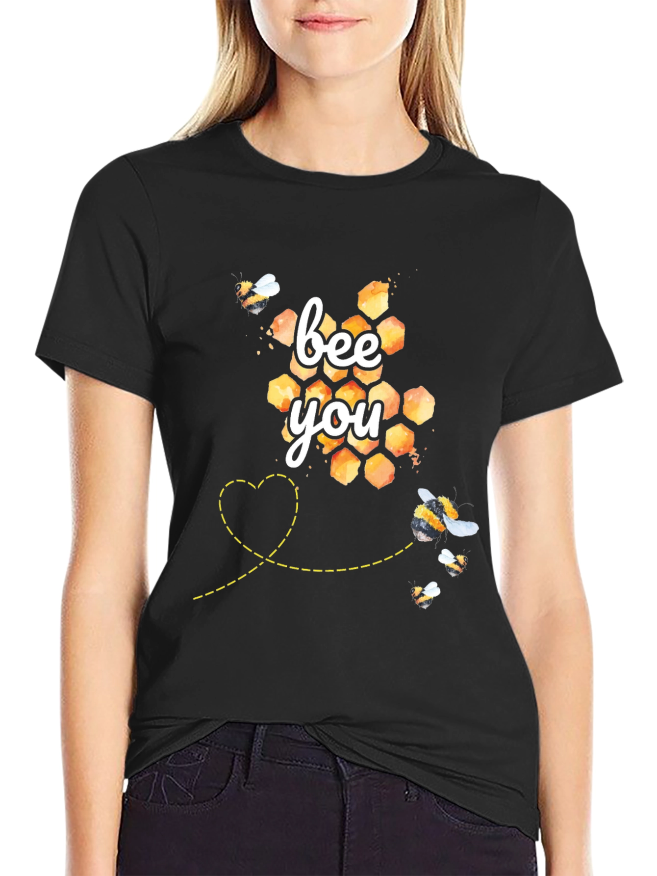 Bee You Graphic Tee - Honeycomb and Bees Design