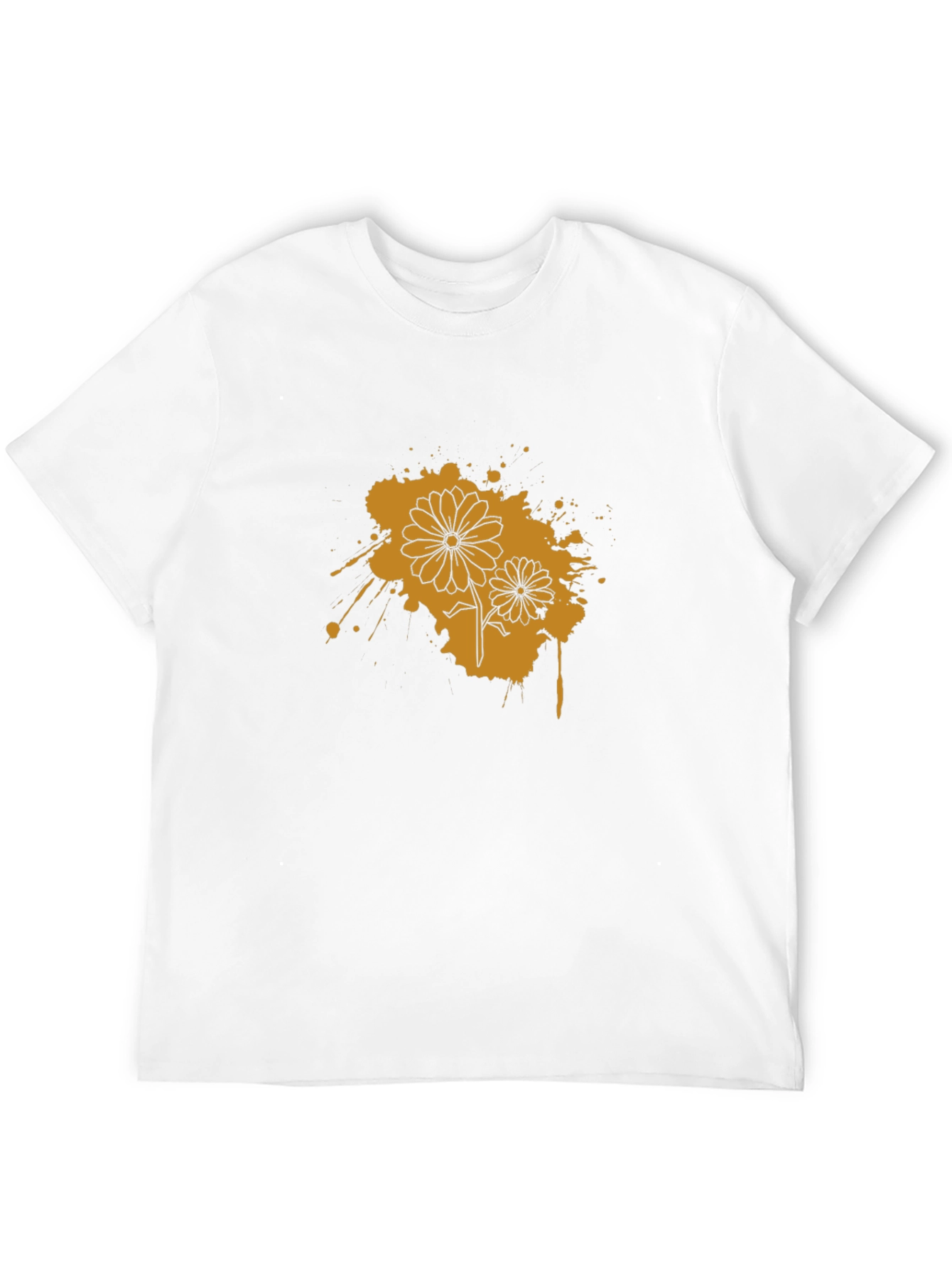 Black T-Shirt with Flower Graphic