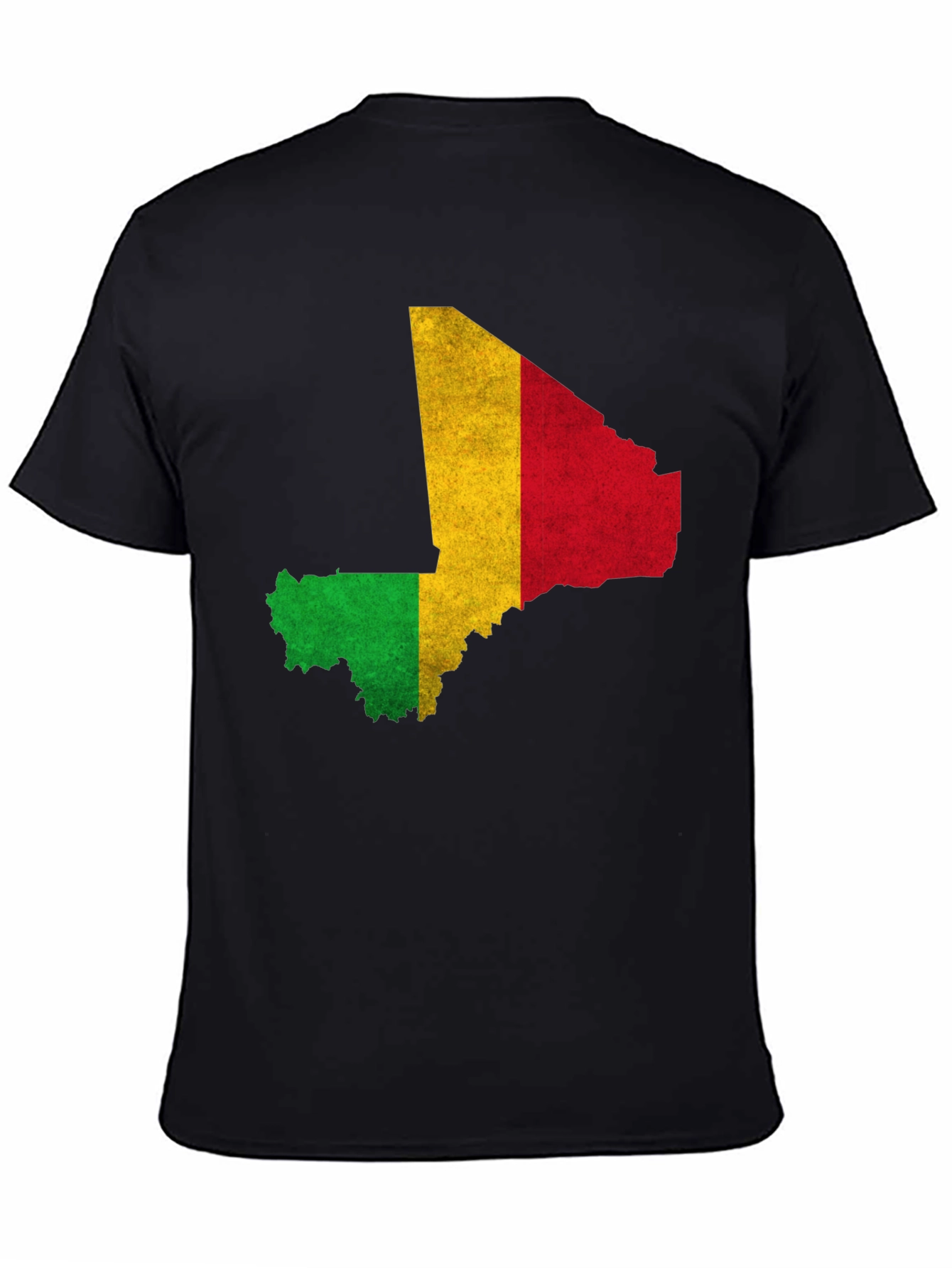 Mali Flag Map Graphic Black T-Shirt