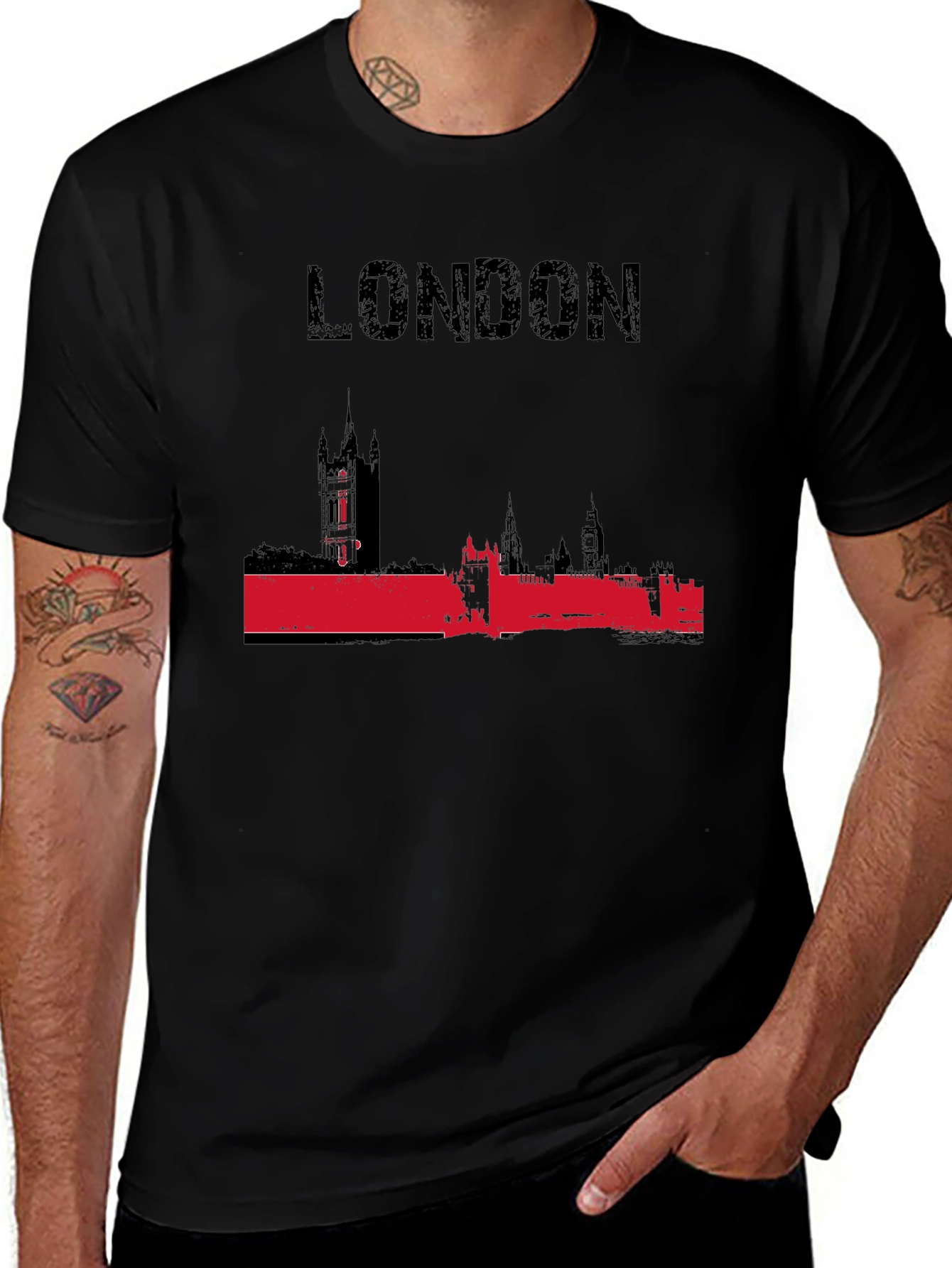London Skyline Black T-Shirt