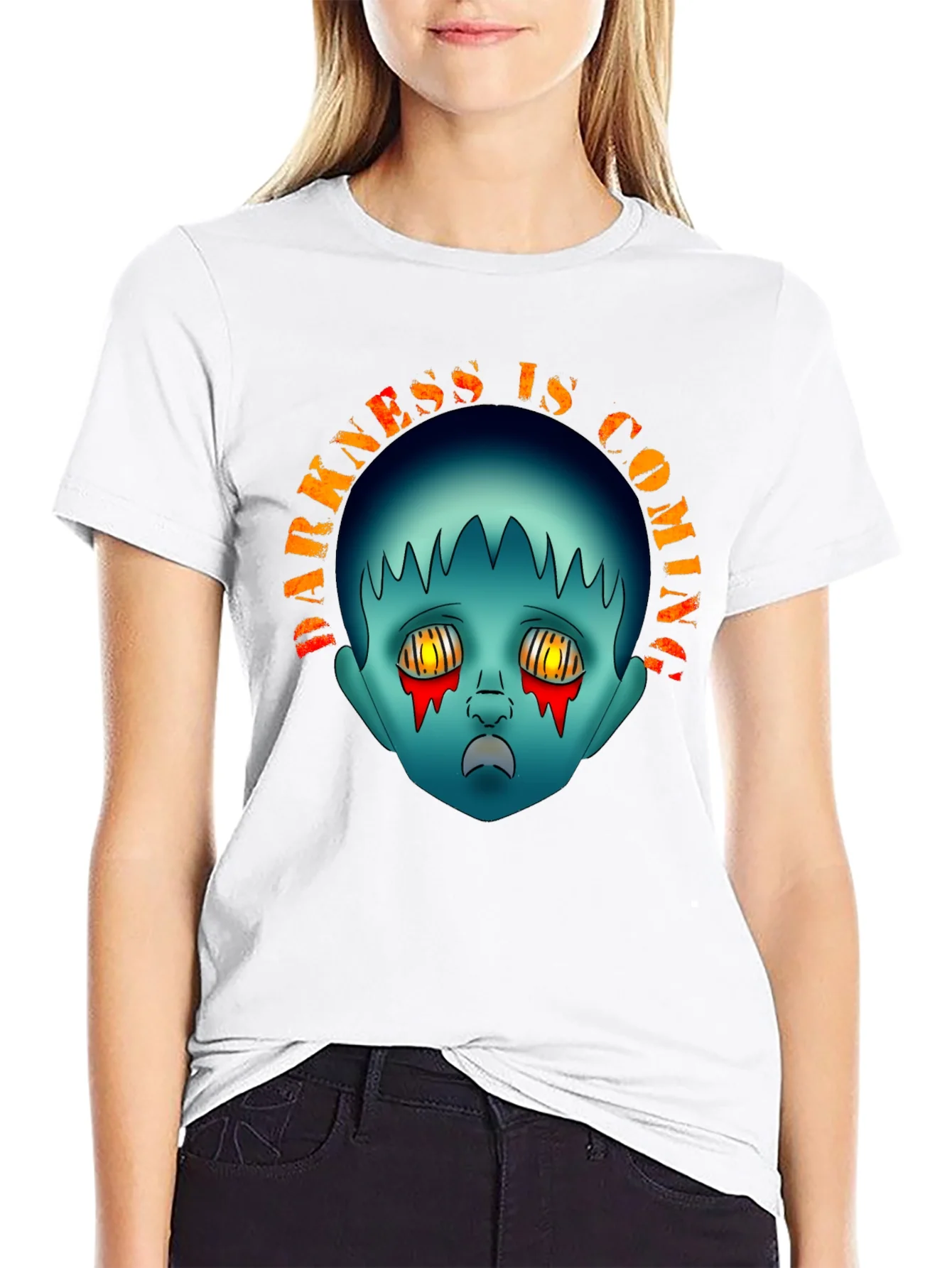 Darkness is Coming Graphic Tee - Creepy Horror Design