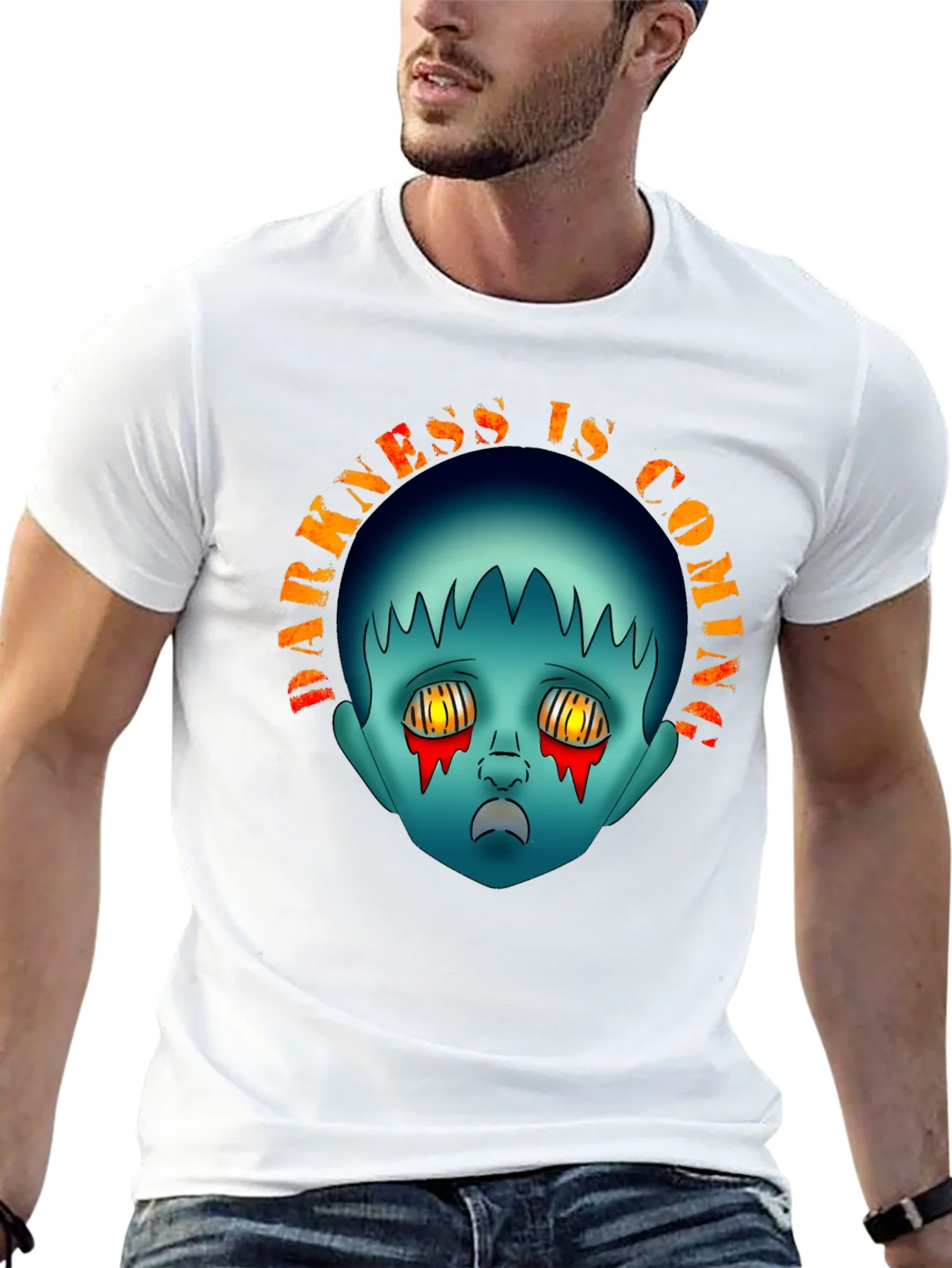 Darkness is Coming Graphic Tee - Creepy Horror Design