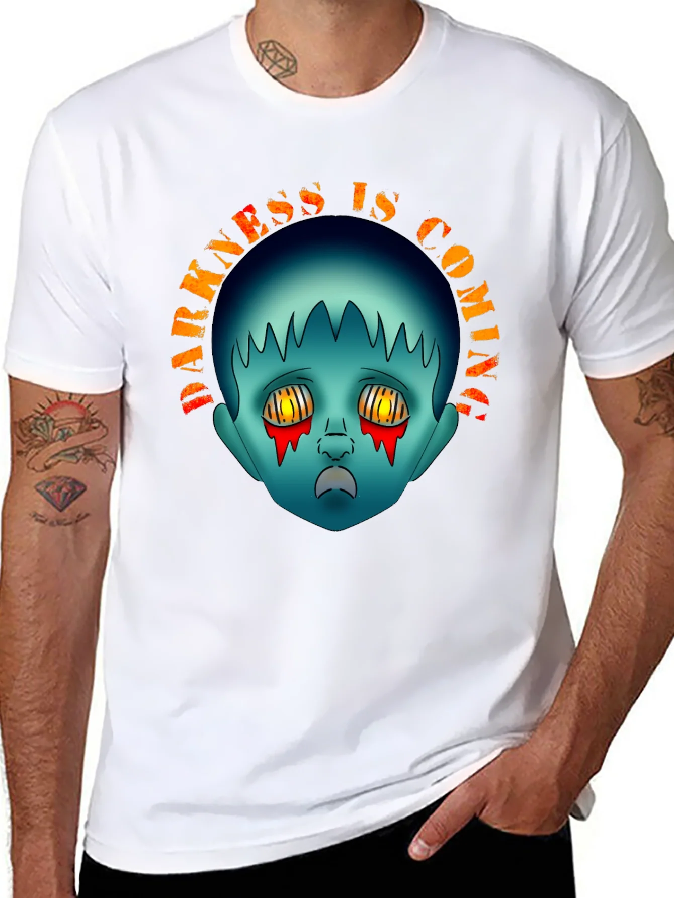 Darkness is Coming Graphic Tee - Creepy Horror Design