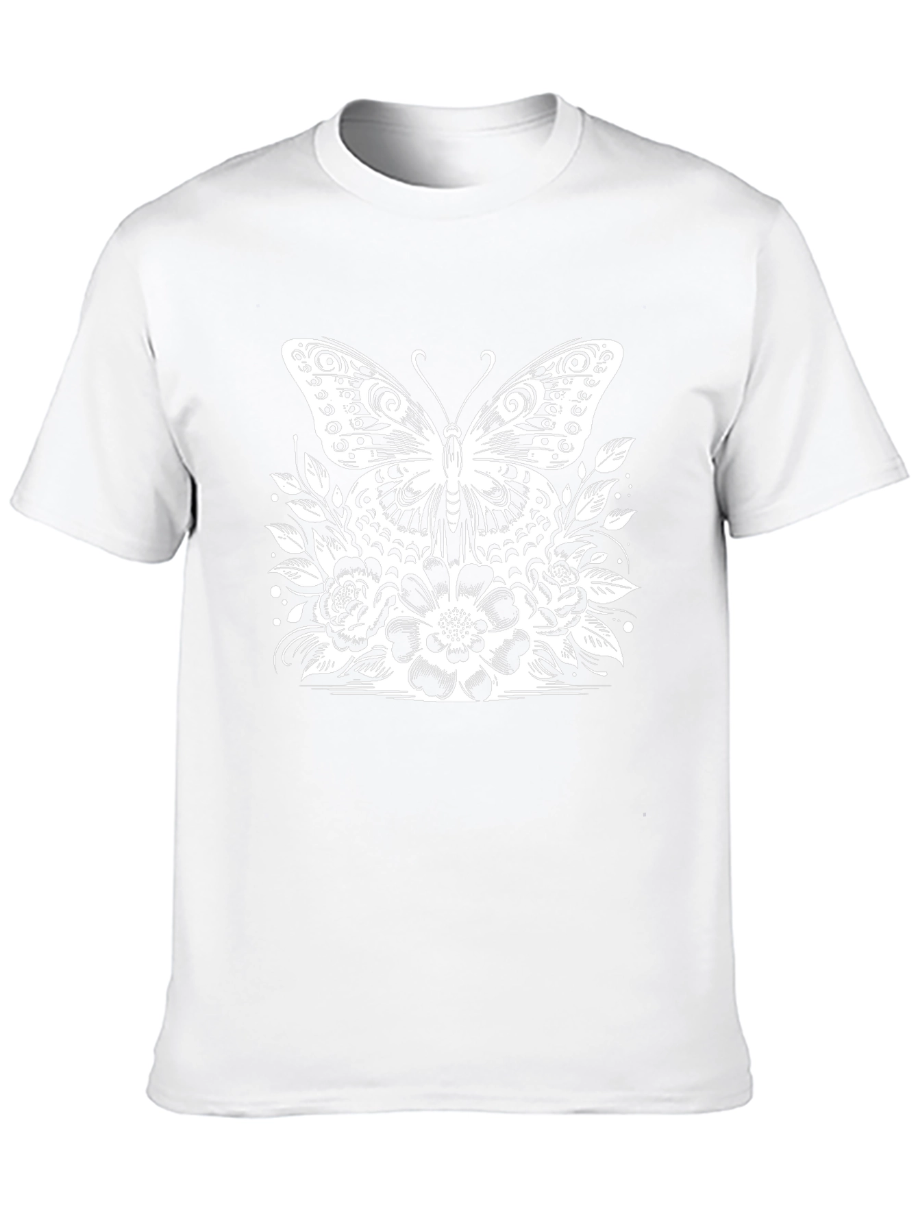 Butterfly Floral Graphic Tee - Stylish Black T-Shirt