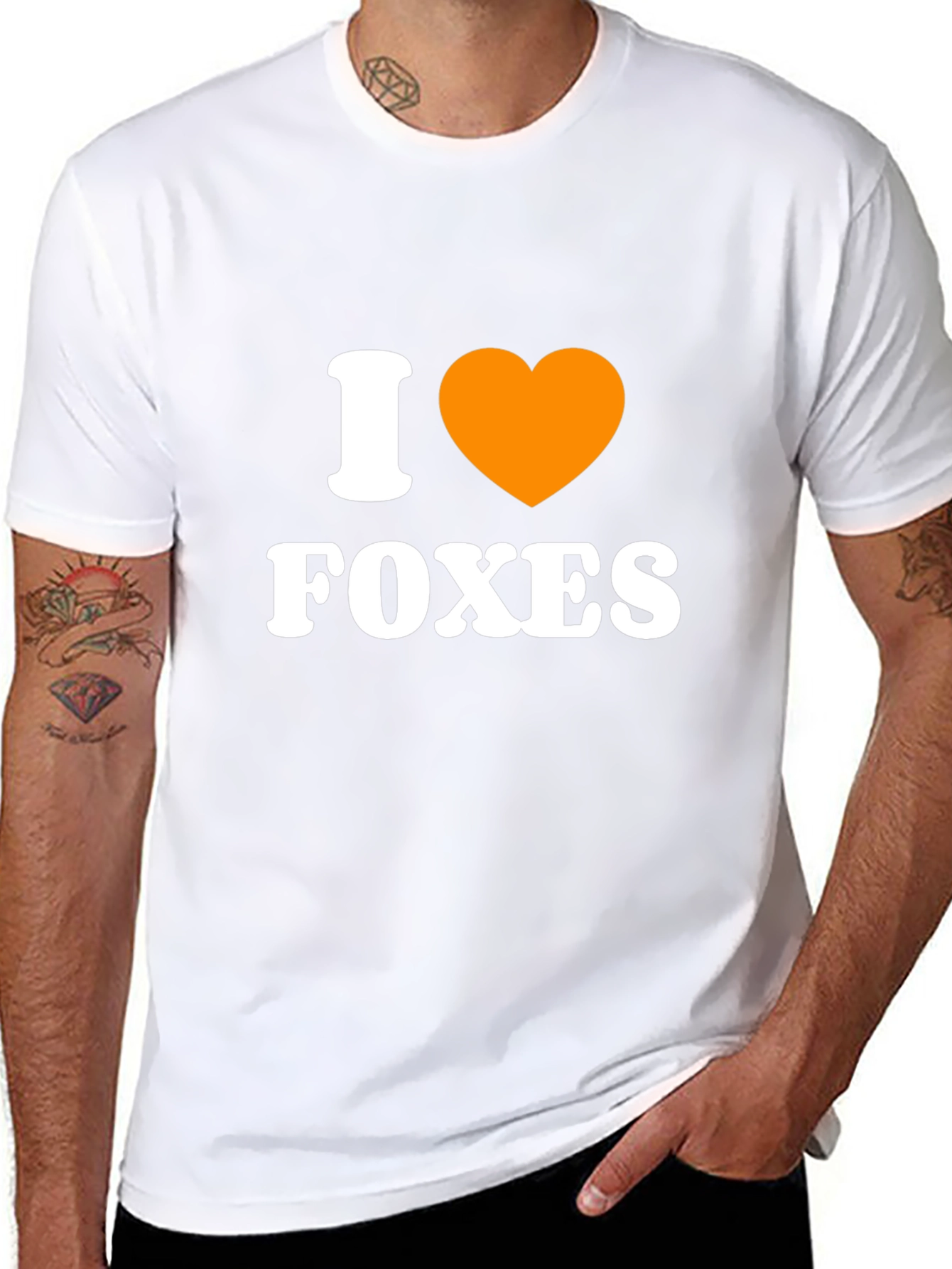 I Heart Foxes Black Graphic Tee