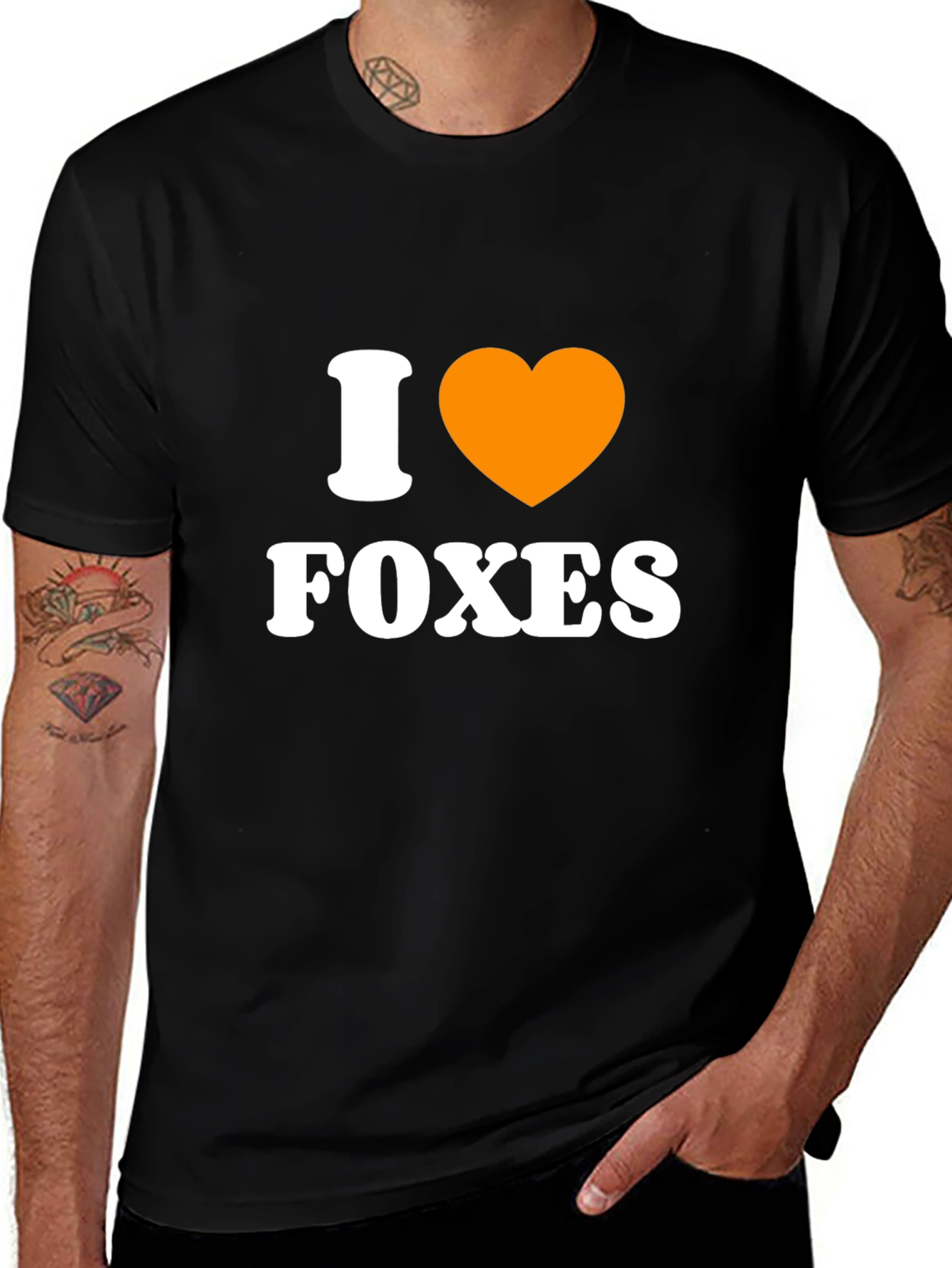 I Heart Foxes Black Graphic Tee