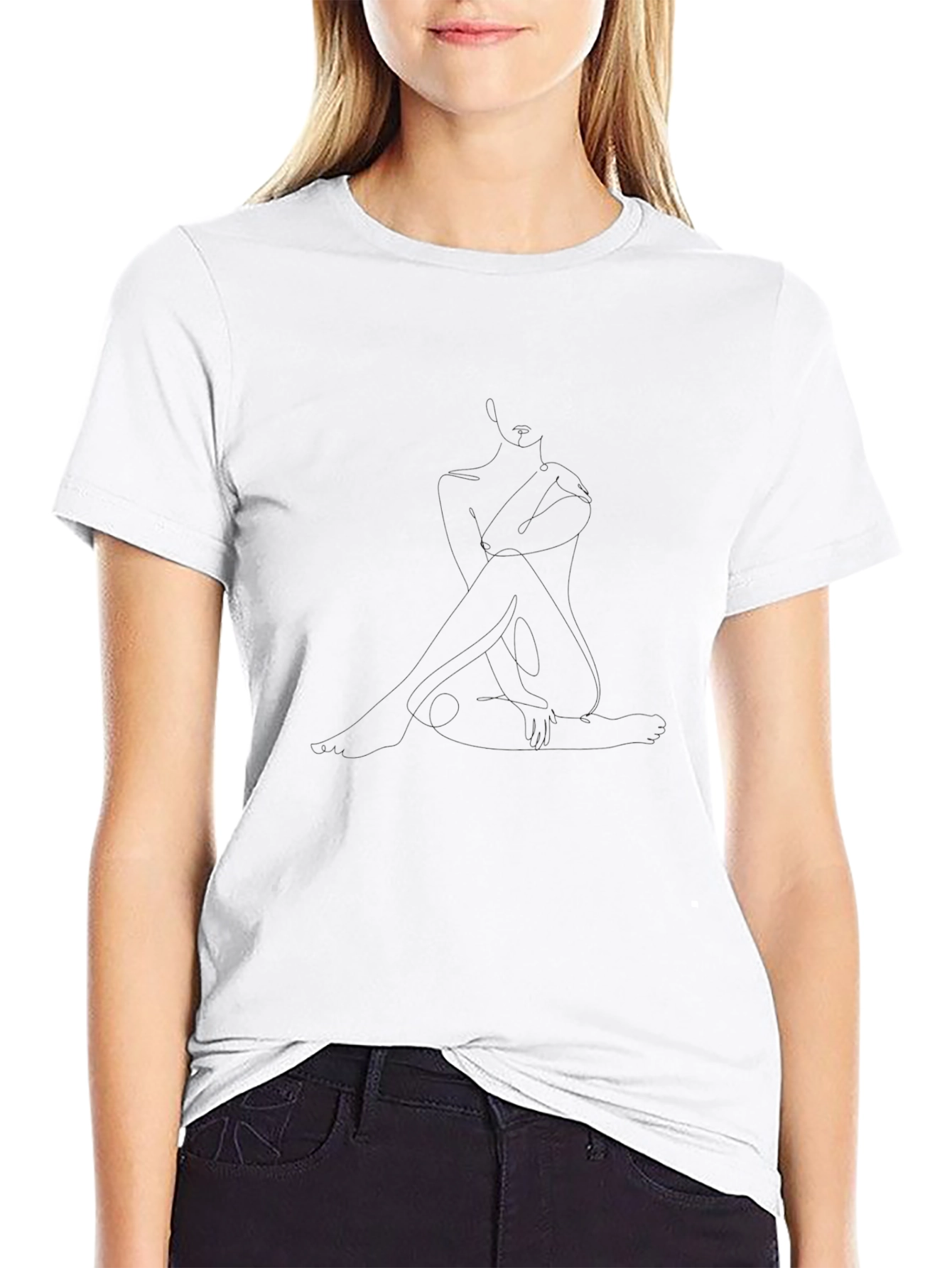 Mens Solid Black Crew Neck T-Shirt