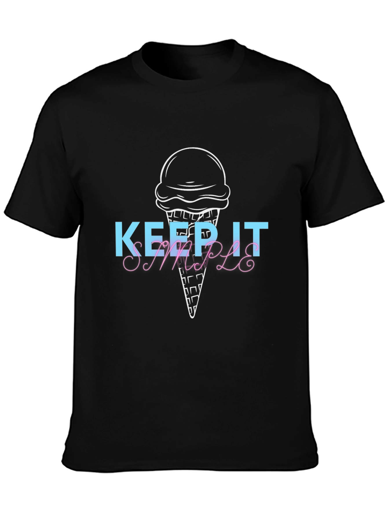Keep It Simple Ice Cream Graphic Tee - Black